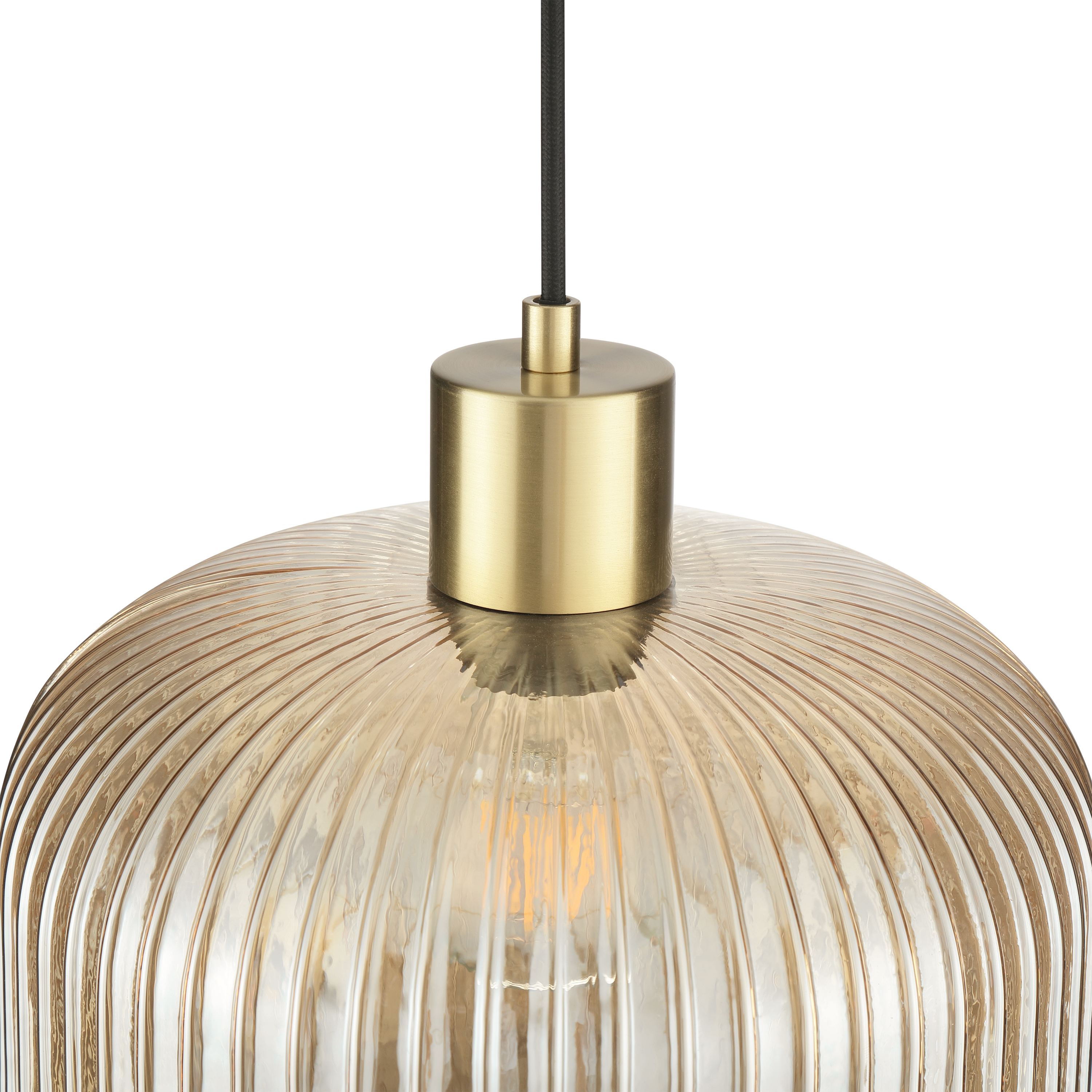 Lampadario Glamour Dipsy dorato paralume ambrato E27 Ø25cm INSPIRE - 8