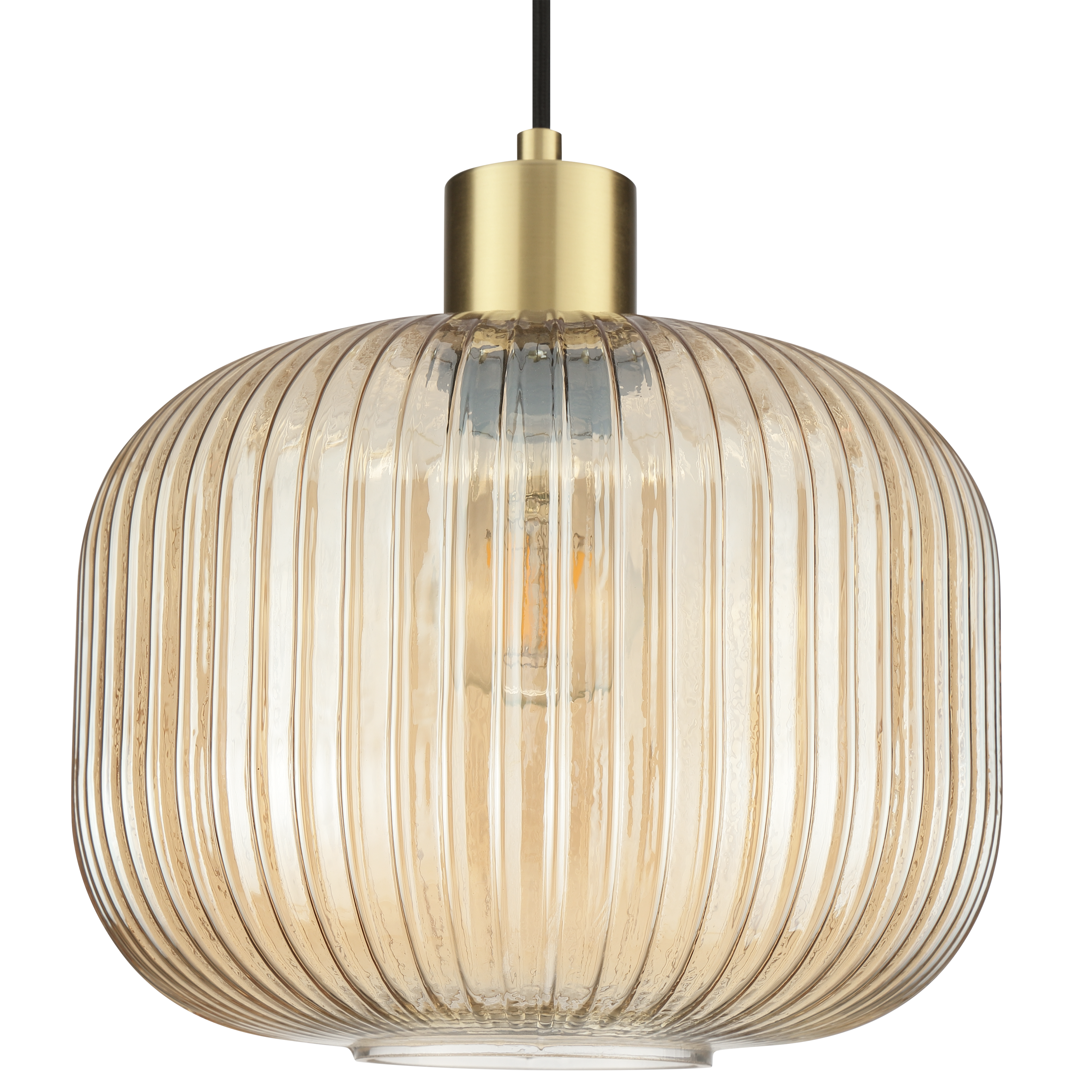 Lampadario Glamour Dipsy dorato paralume ambrato E27 Ø25cm INSPIRE - 4