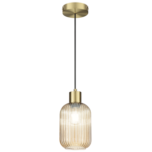 Suspension Dipsy verre, ambre, Diam.14 cm INSPIRE, E27