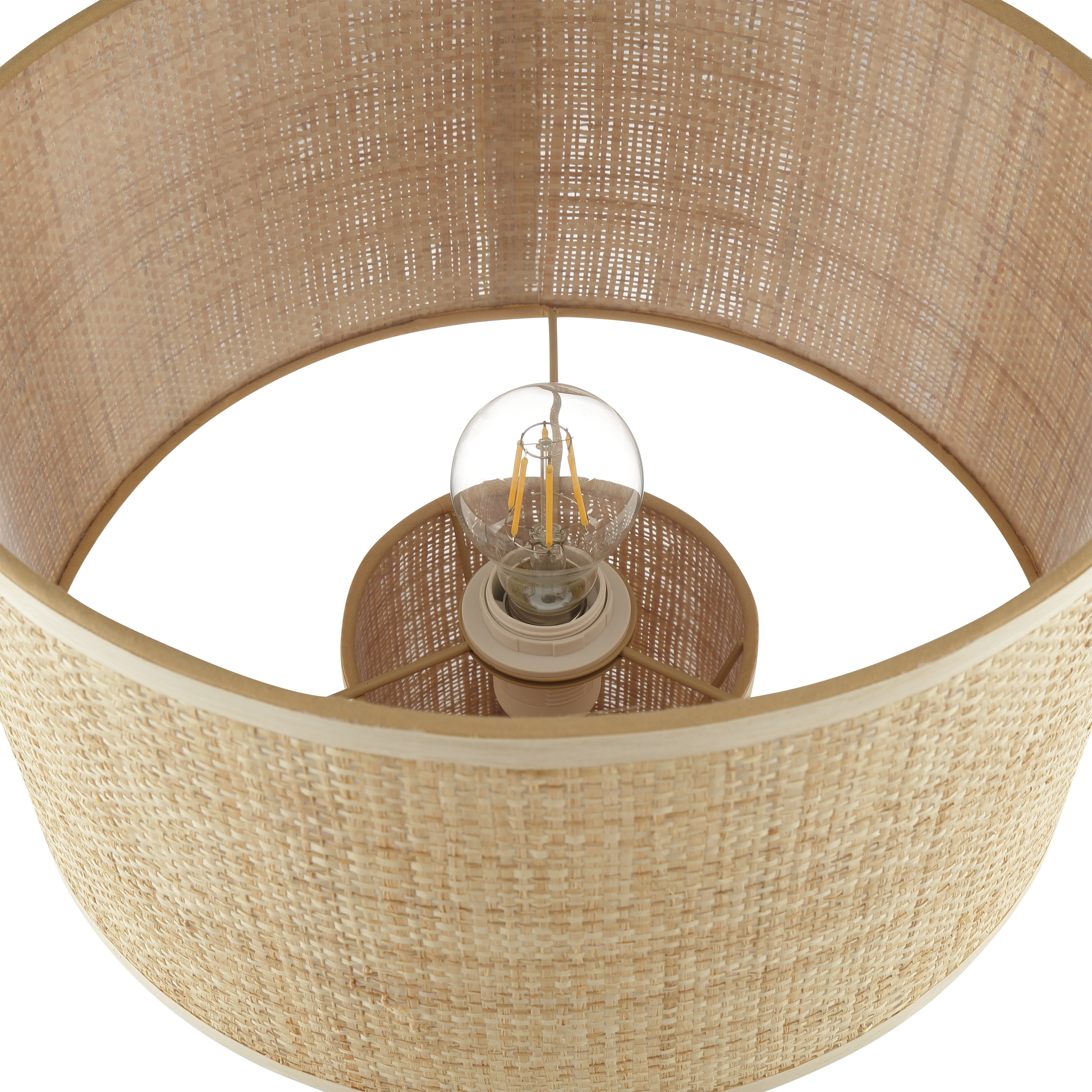 Candeeiro de mesa sem lâmpada E27 d35 35 cm bege Inspire Rafia - 9