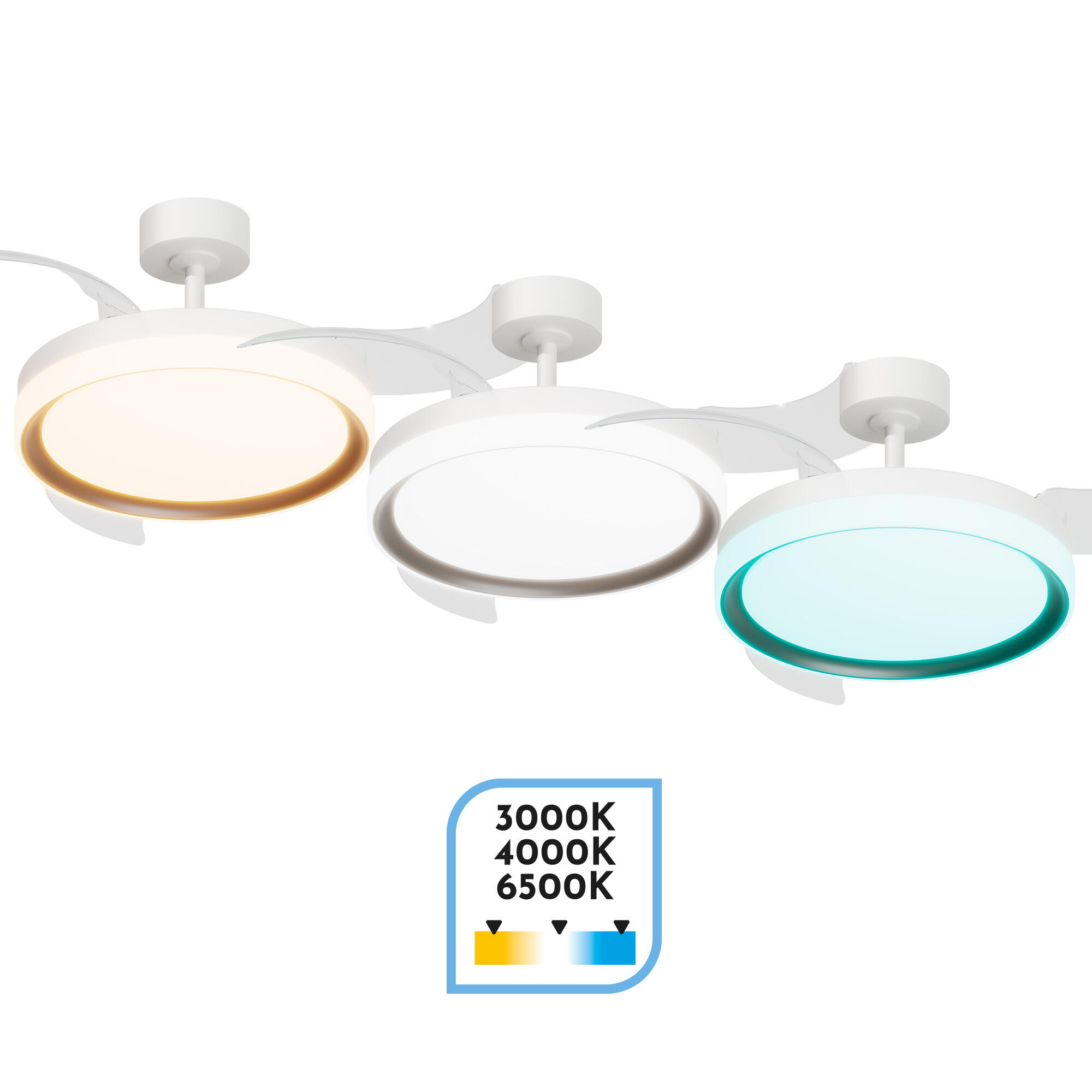 Ventilador de techo con luz silencioso DC Arte Confort Betel M blanco/negro 107 cm - 7