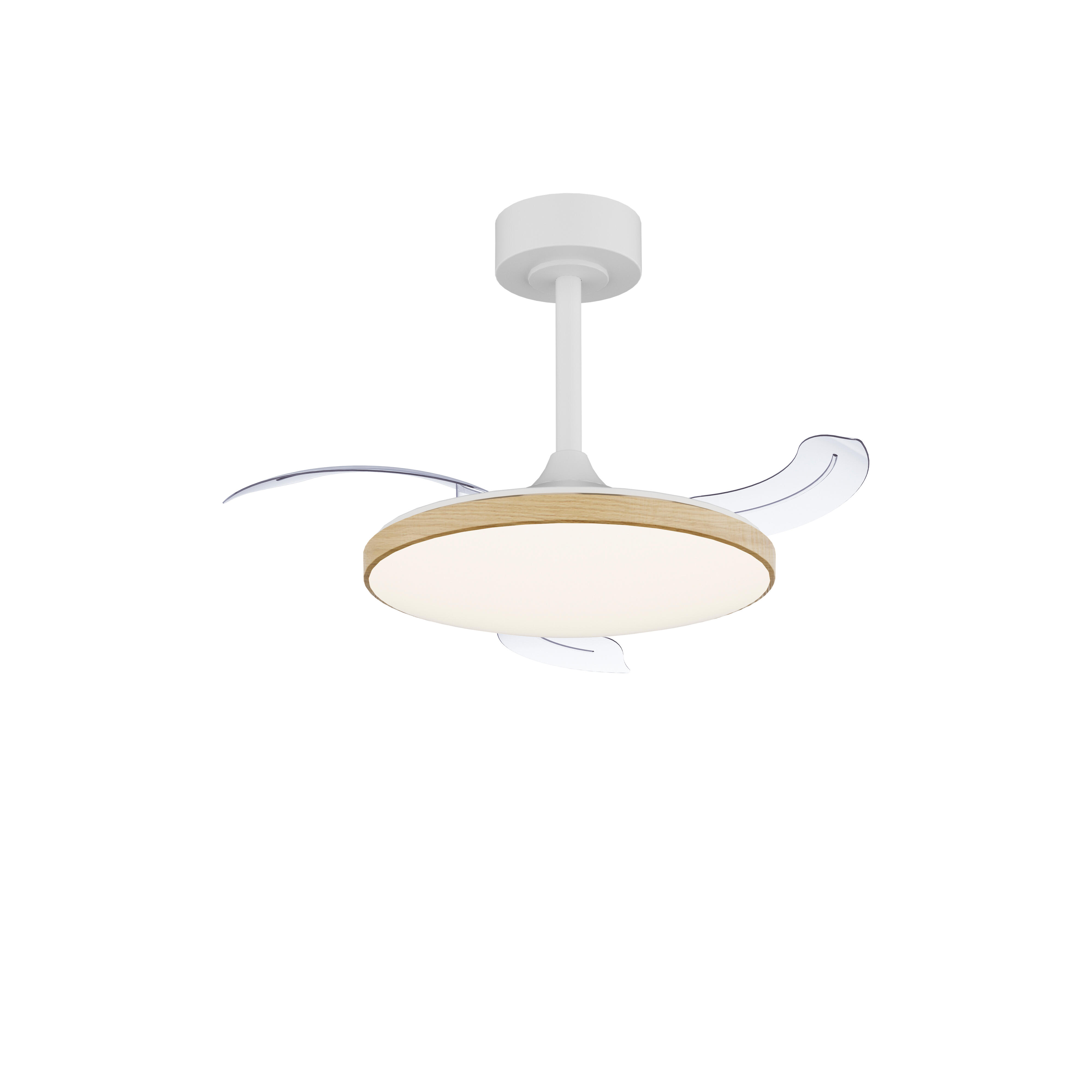 Ventilador de techo con luz silencioso DC 25W con mando ø90 cm Slim MANTRA marrón luz CCT 3 aspas retráctiles tipo lámpara| 3 velocidades| modo verano/invierno| recomendado para <13m² - 3