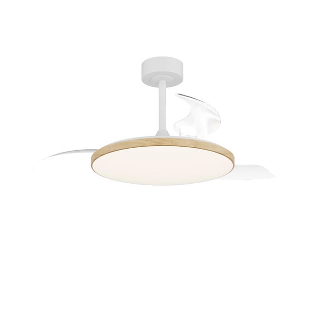 Ventilador de techo con luz silencioso DC 30W con mando ø106 cm Slim MANTRA marrón luz CCT 3 aspas retráctiles tipo lámpara | 3 velocidades| modo verano/invierno| recomendado de 13 a 20m²