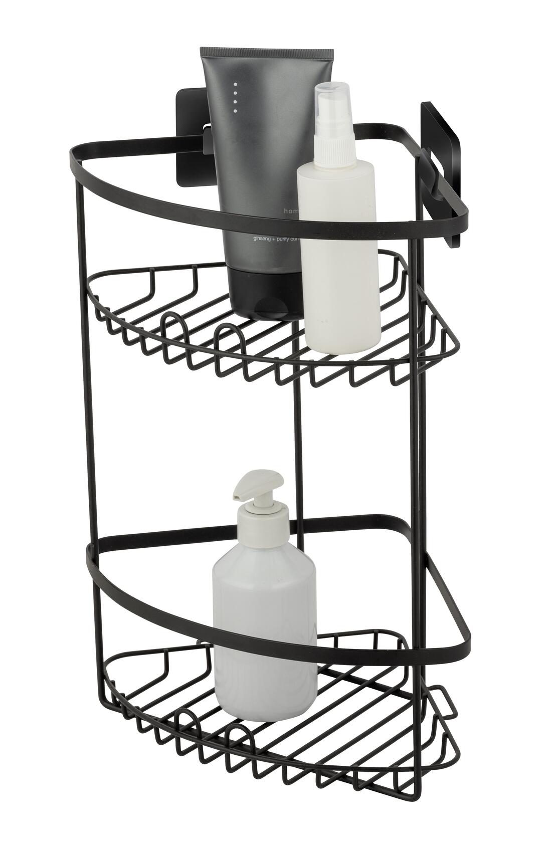 Organizador de ducha TurboLoc negro acero mate con 2 alturas 20x20x35 cm - 2