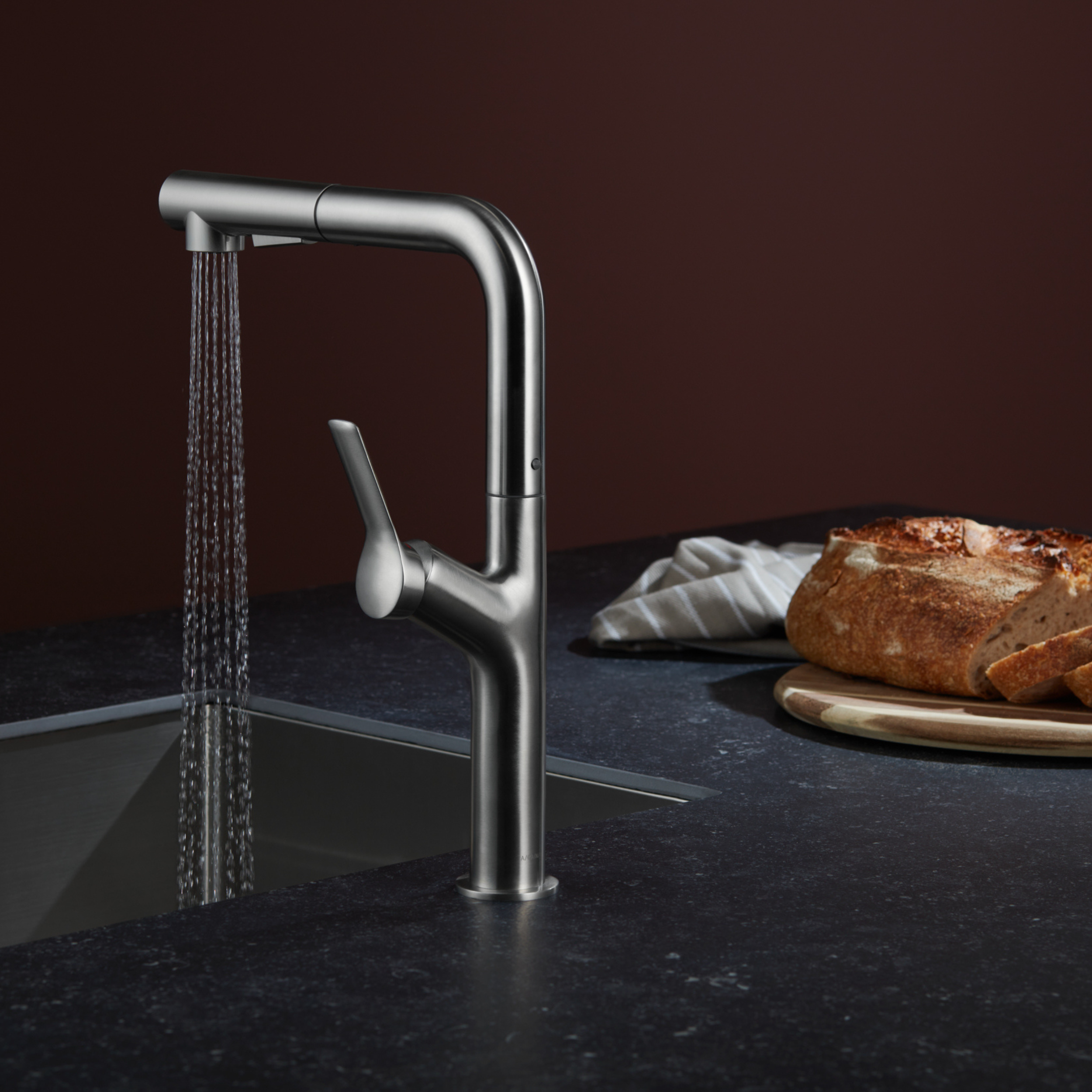 Bateria kuchenna Flick inox z wyciąganą wylewką KFA Armatura - 3