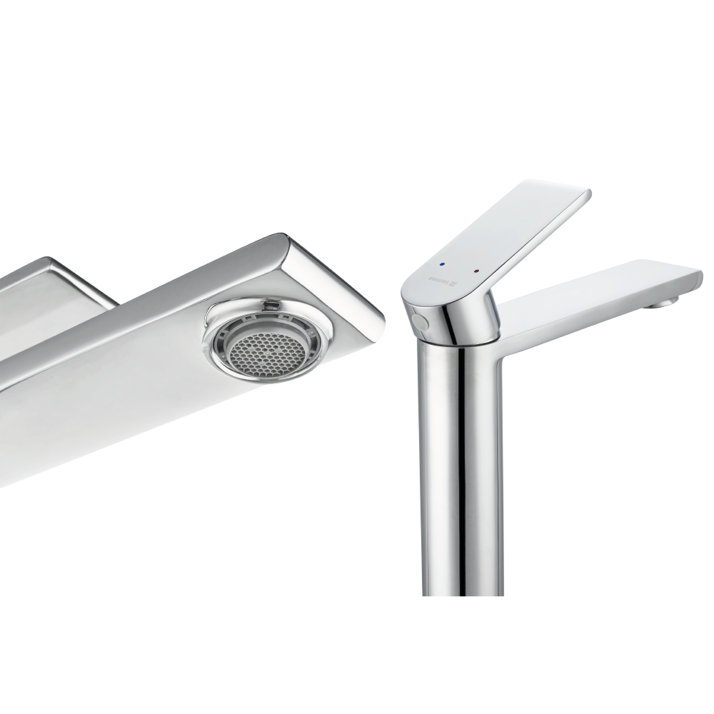 Grifo de lavabo SENSEA Cinta monomando caño alto cromo brillo. Latón - 7