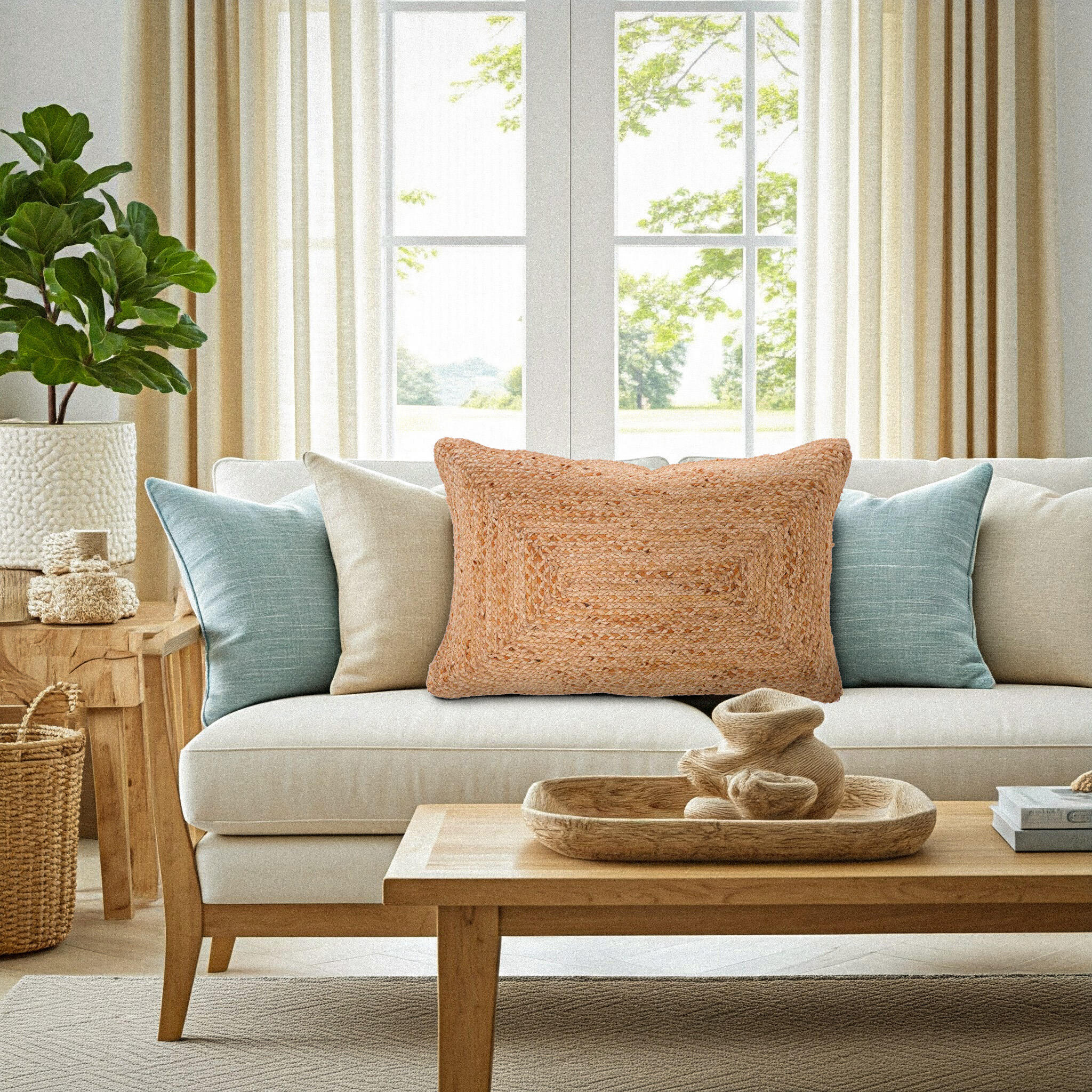 Almofada de chão de juta 60x90cm - 4