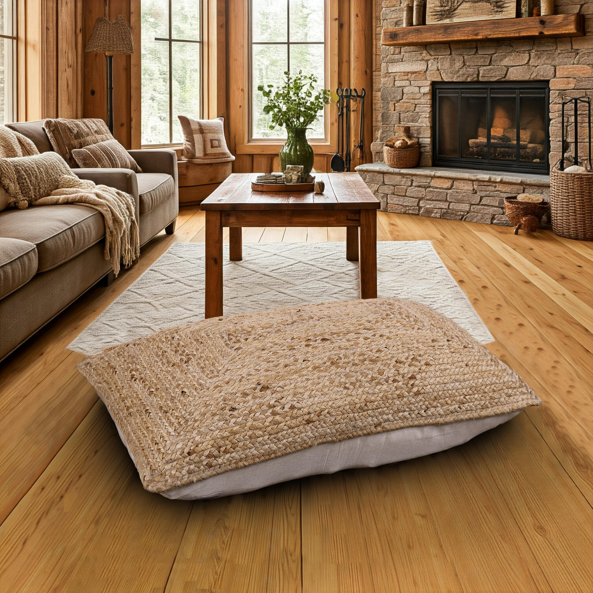 Almofada de chão de juta 60x90cm - 5