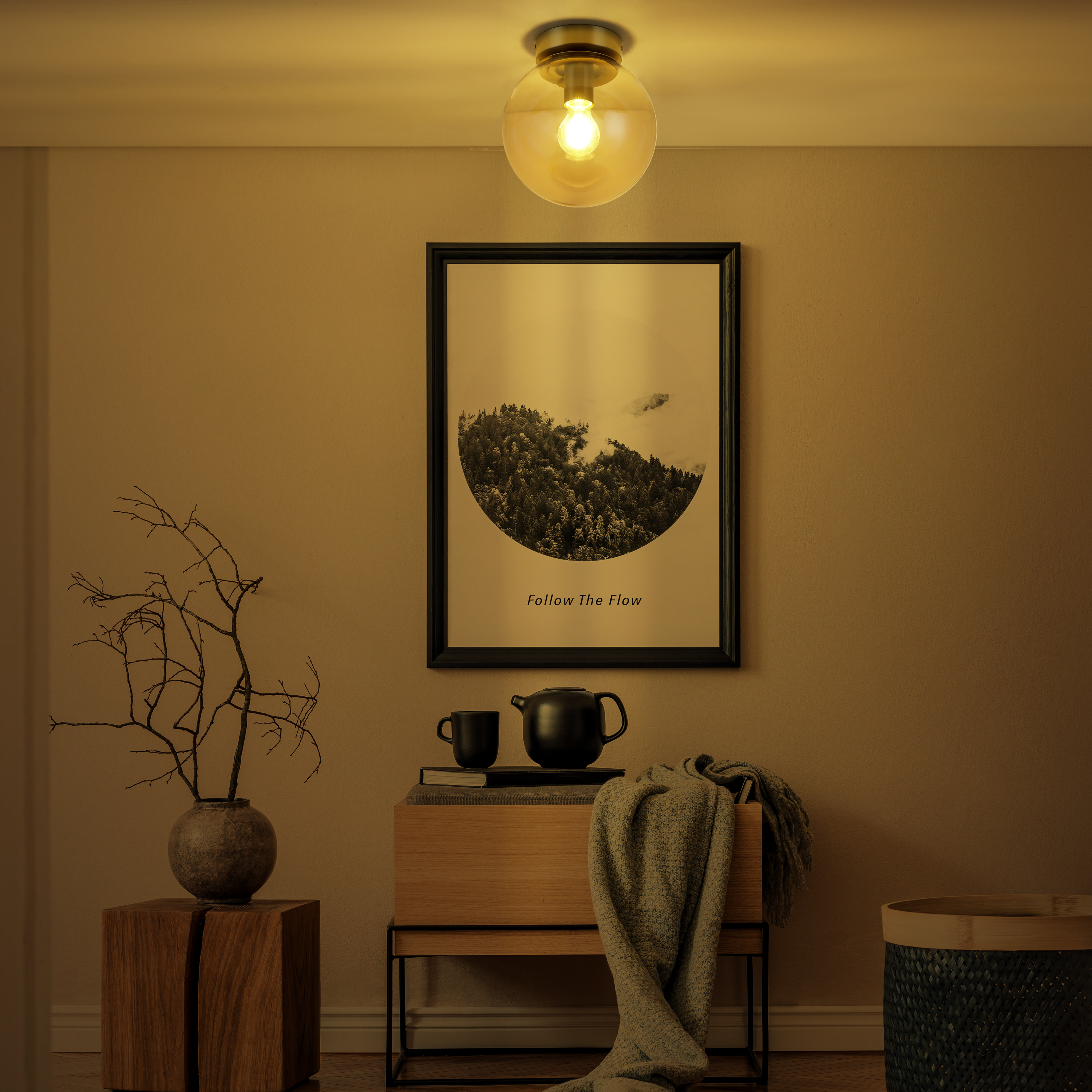 Lampa sufitowa Callas bursztyn E27 Inspire - 6