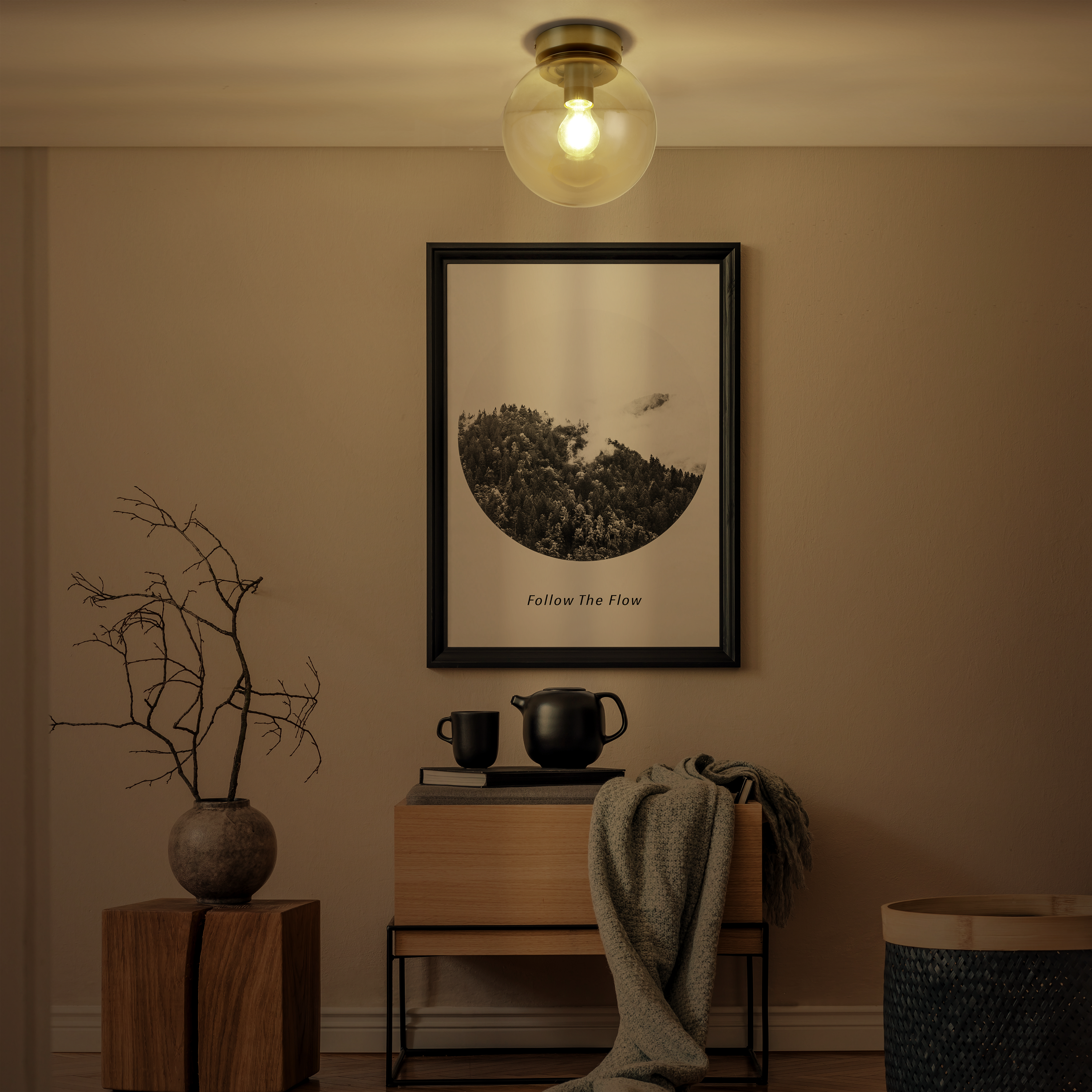 Lampa sufitowa Callas bursztyn E27 Inspire - 5