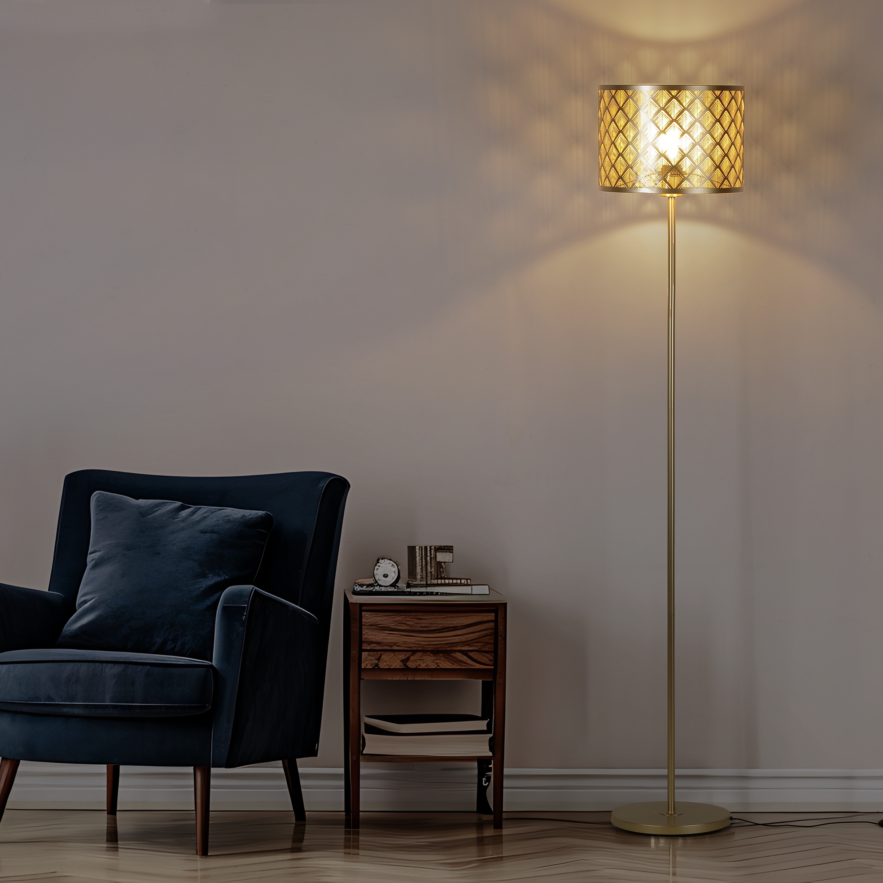 Lampa podłogowa Galati złota E27 Inspire