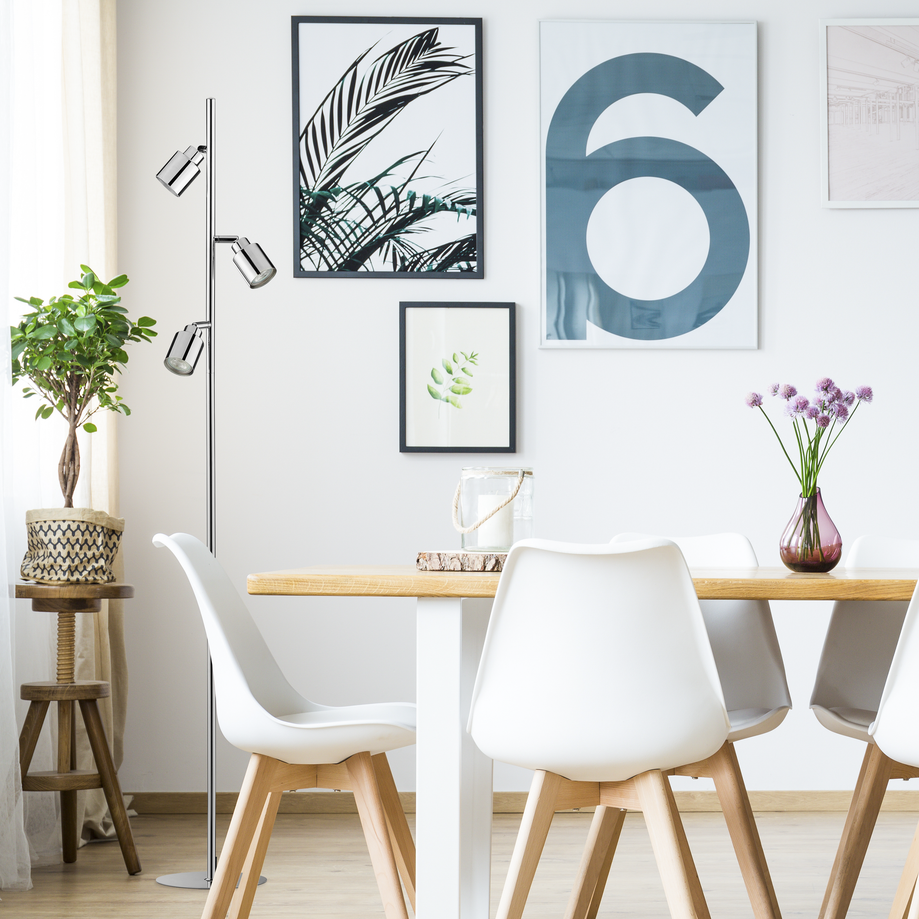 Lampa podłogowa Tekla chrom 3 x GU10 Inspire - 7