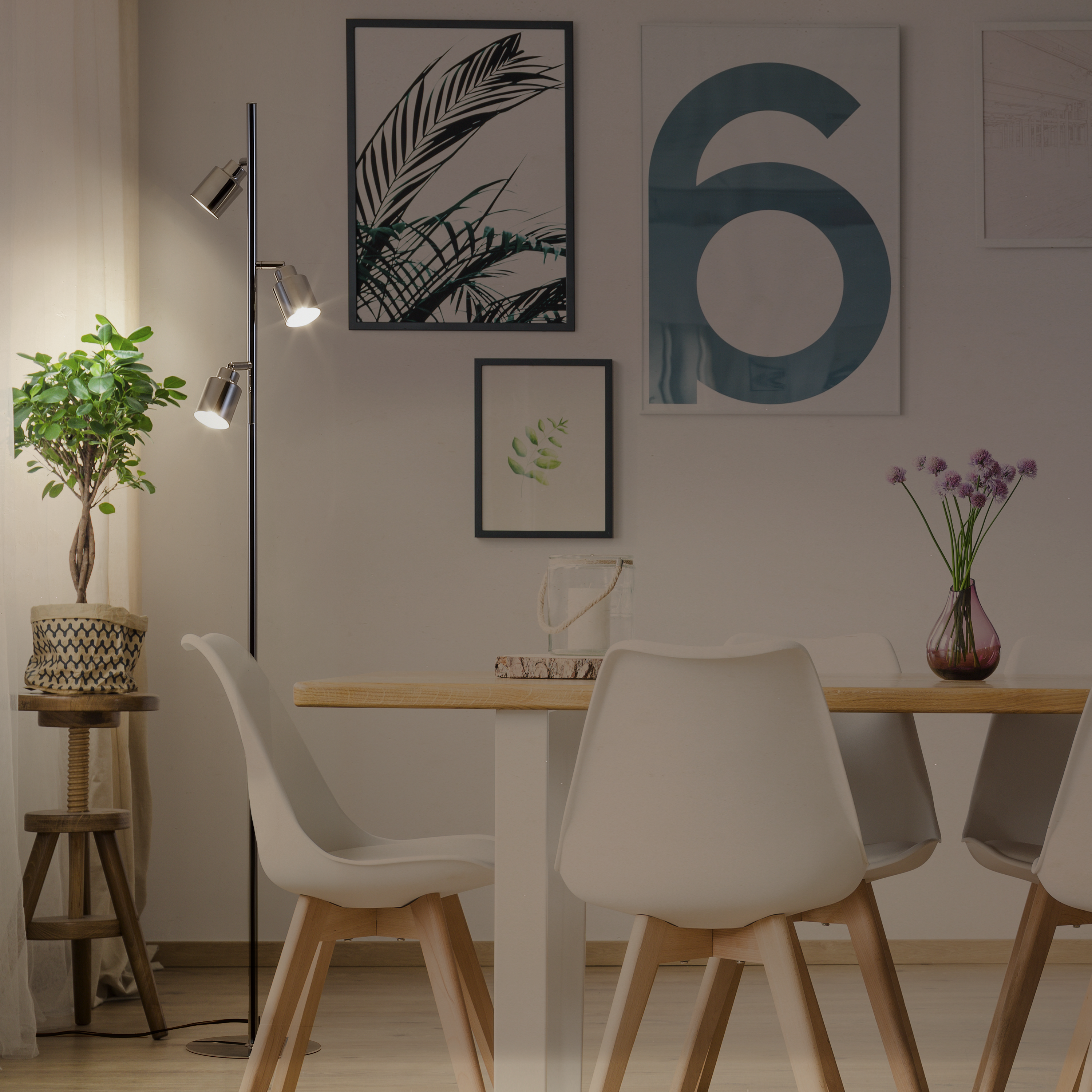 Lampa podłogowa Tekla chrom 3 x GU10 Inspire - 6