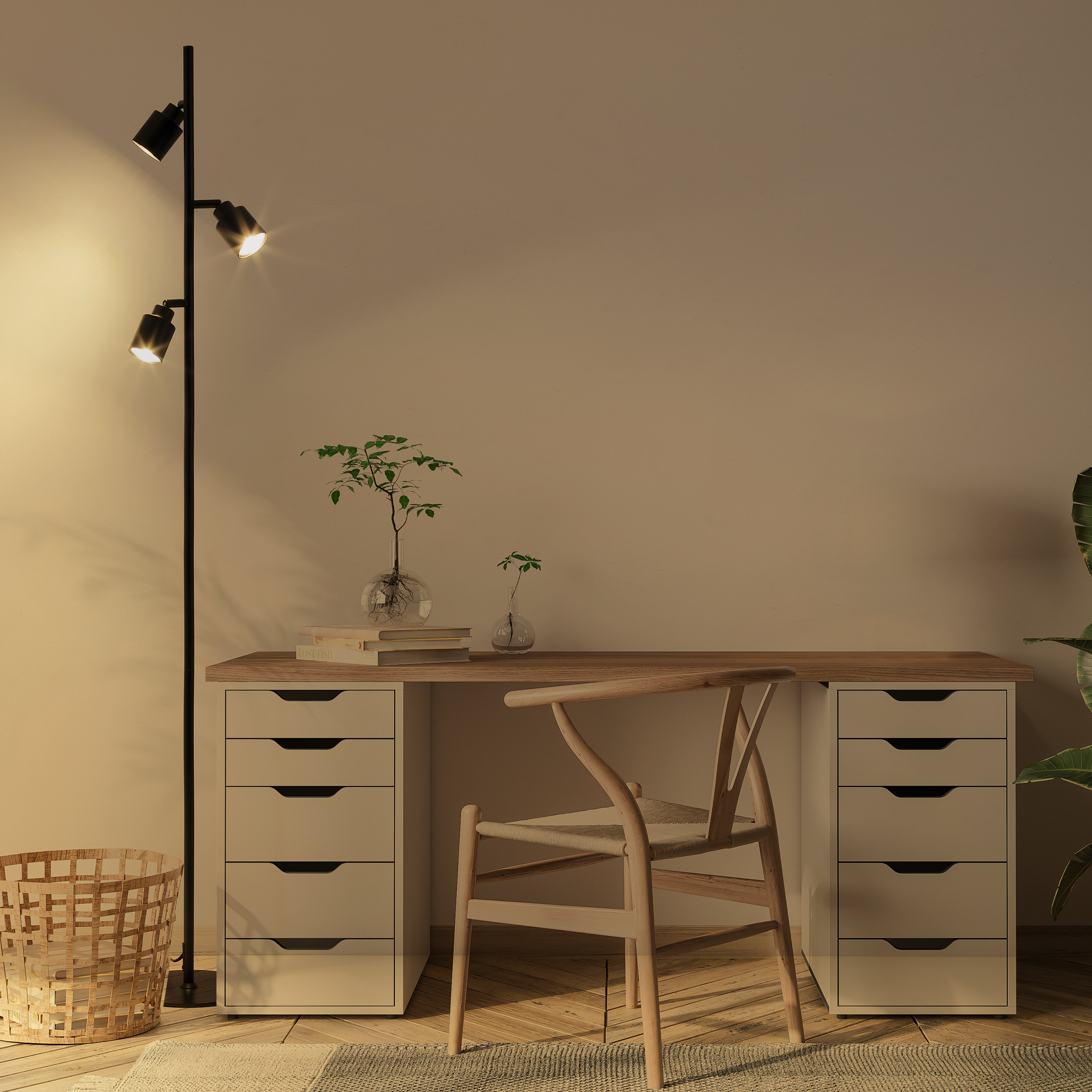 Lampa podłogowa Tekla czarna 3 x GU10 Inspire - 8