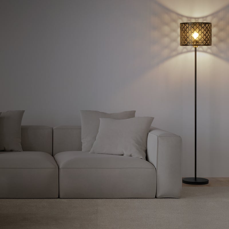 Lampa podłogowa Galati czarna E27 Inspire