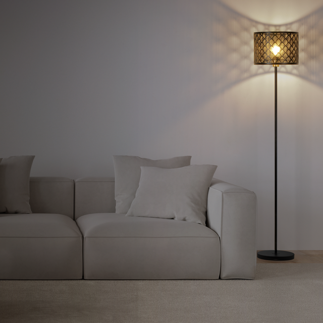 Lampa podłogowa Galati czarna E27 Inspire