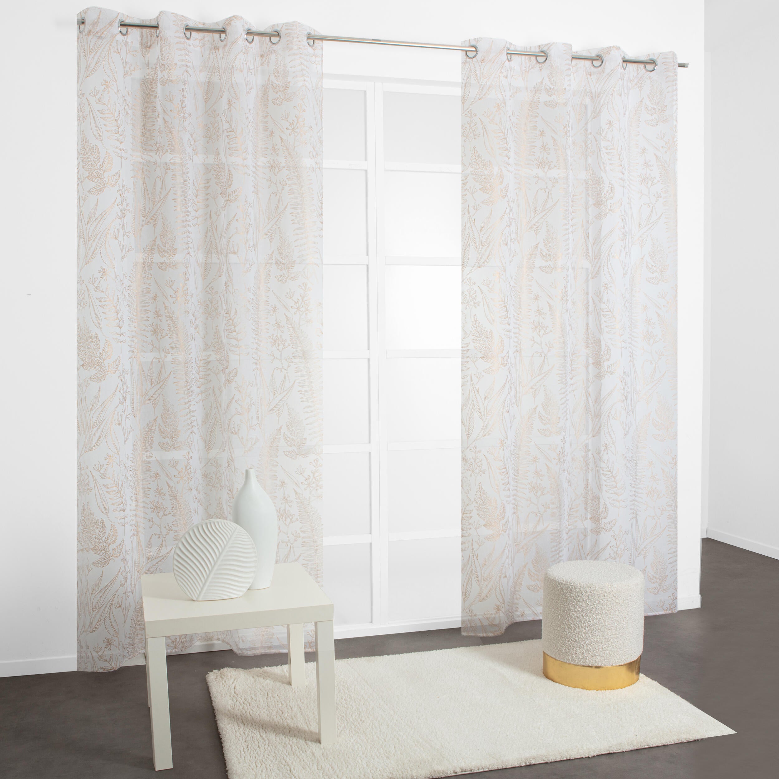 Tenda Fougyo bianco/oro, occhiello 140x280 cm - 2