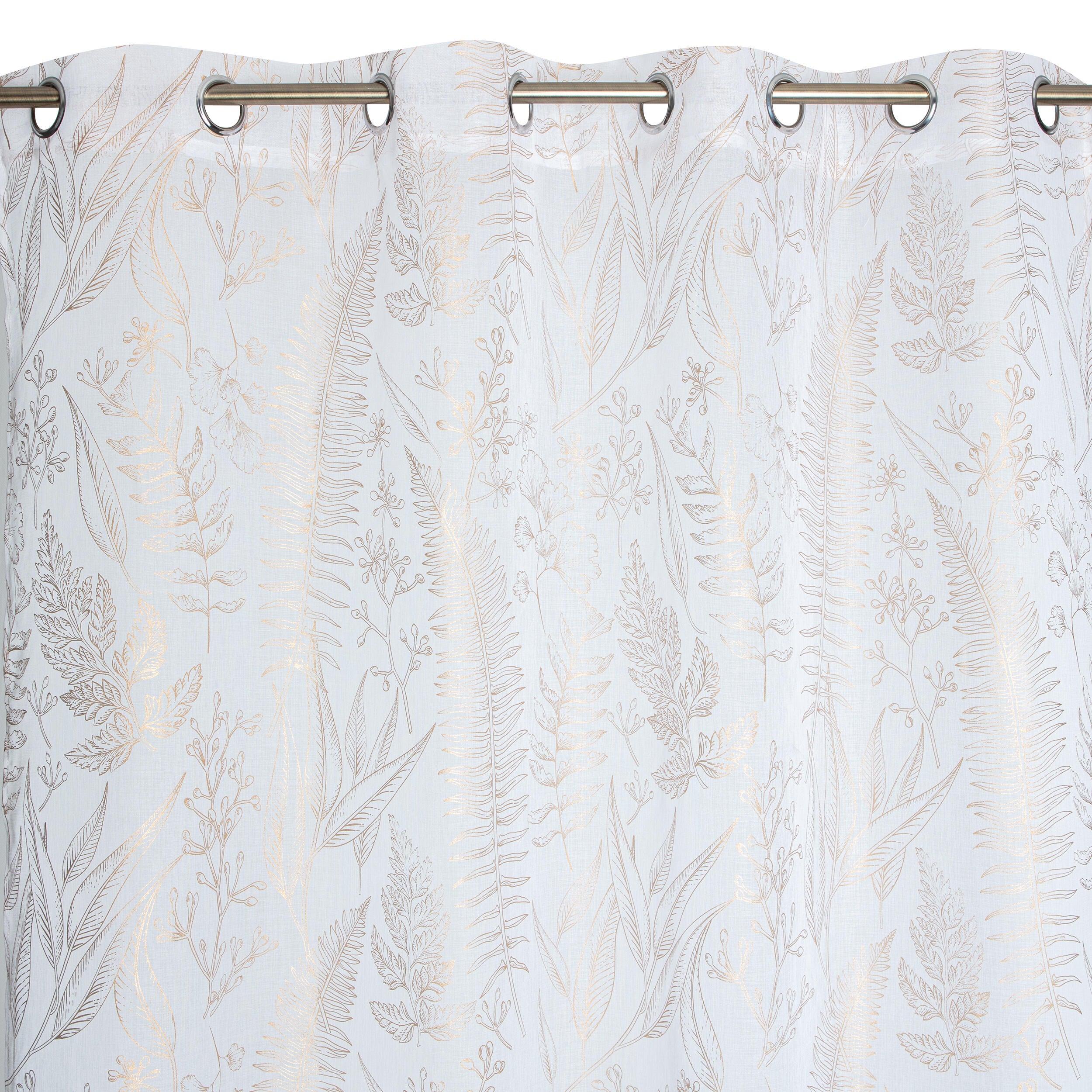 Tenda Fougyo bianco/oro, occhiello 140x280 cm - 5