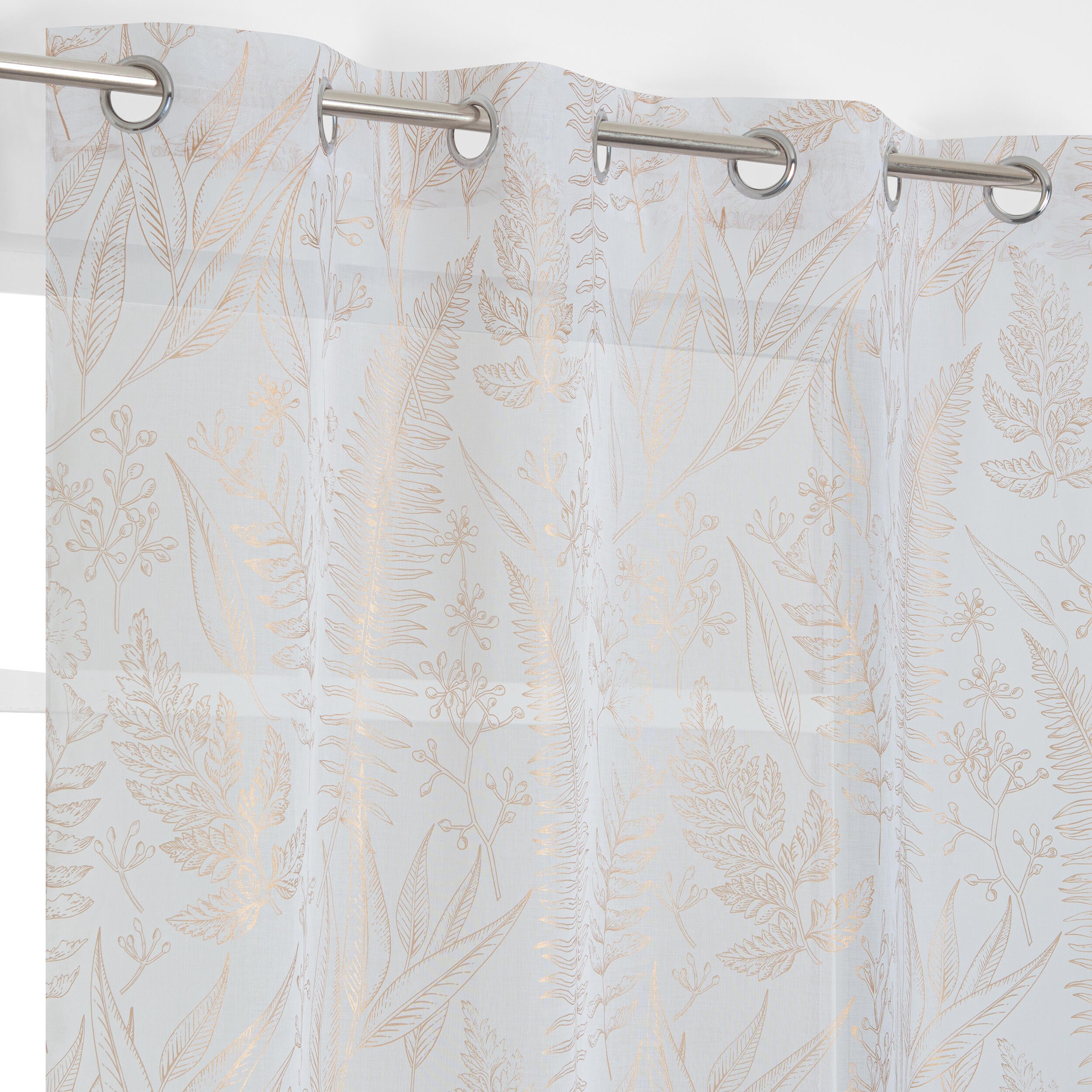 Tenda Fougyo bianco/oro, occhiello 140x280 cm - 6