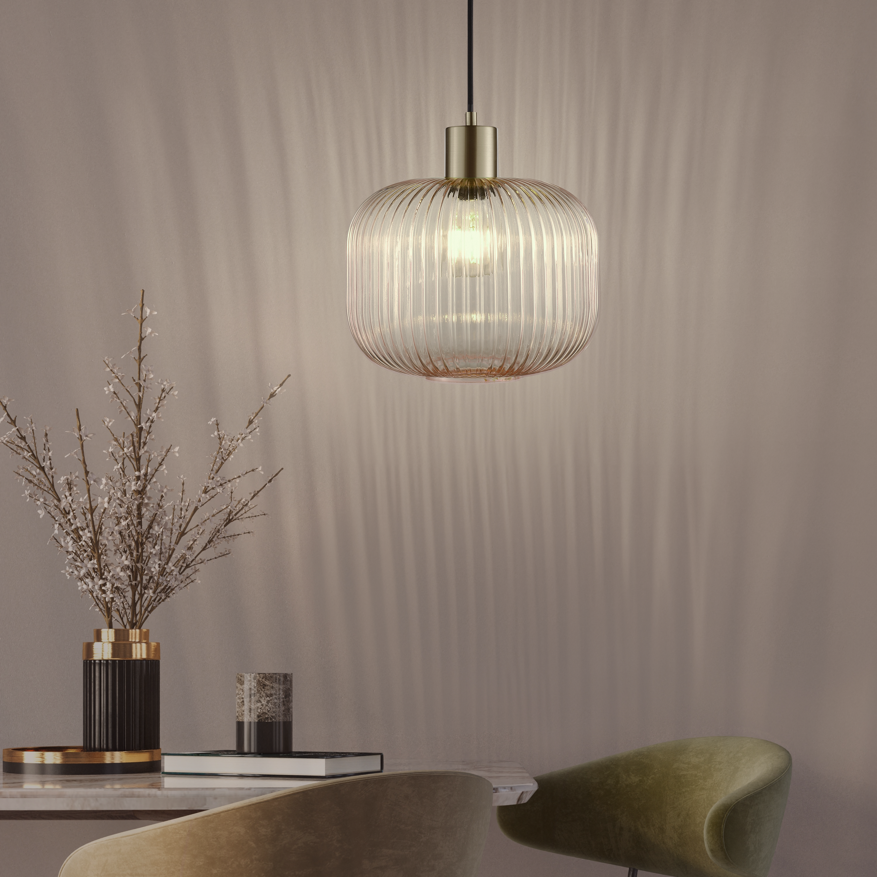 Lampa wisząca Dipsy bursztyn E27 25 cm Inspire - 6