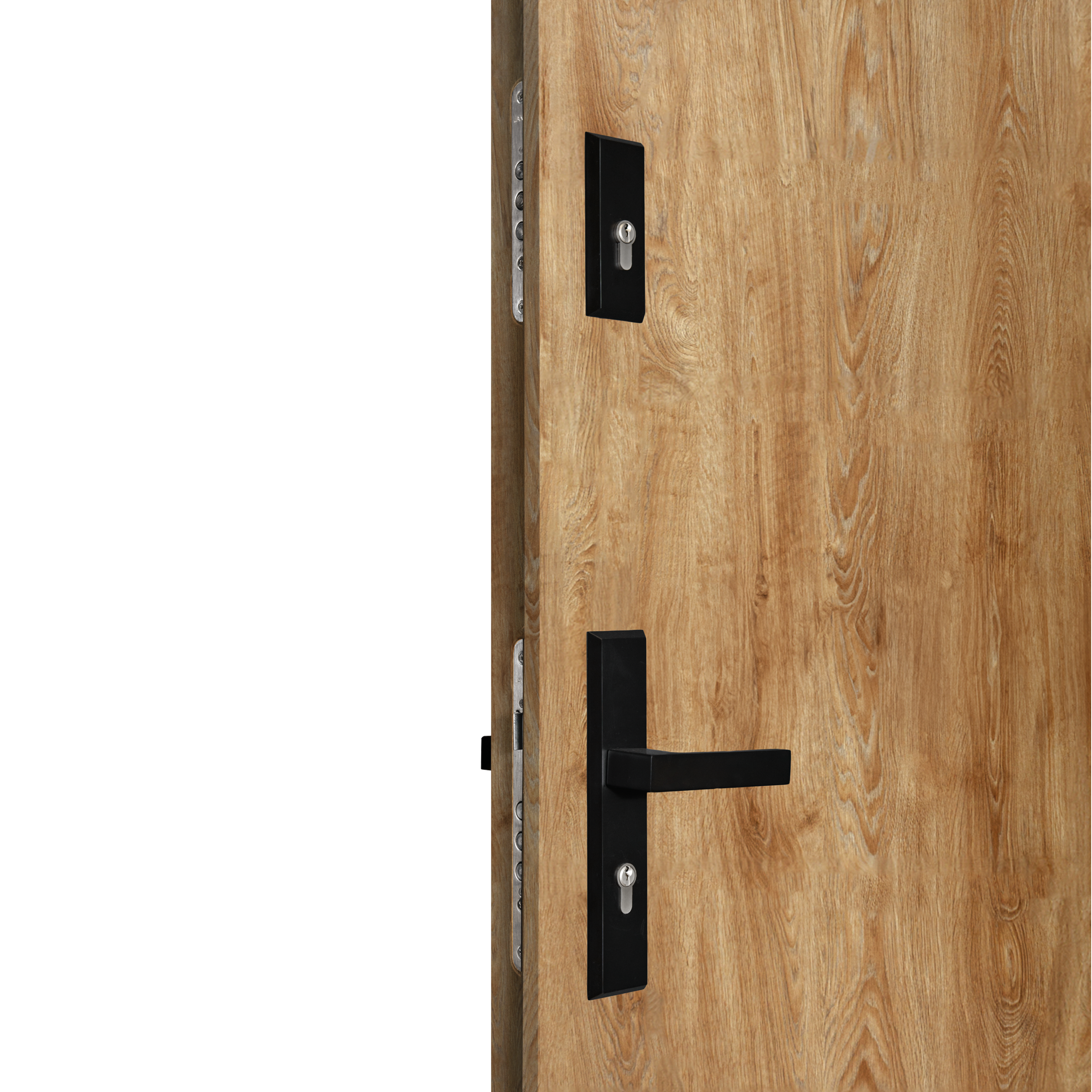 Drzwi zewnętrzne stalowe wejściowe Lyon Black Dąb Turner 90 prawe Pantor - 11