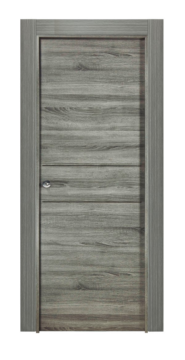 PUERTA ABATIBLE EN BLOCK MELAMINA GRIS T 60,5CM CIEGA DERECHA
