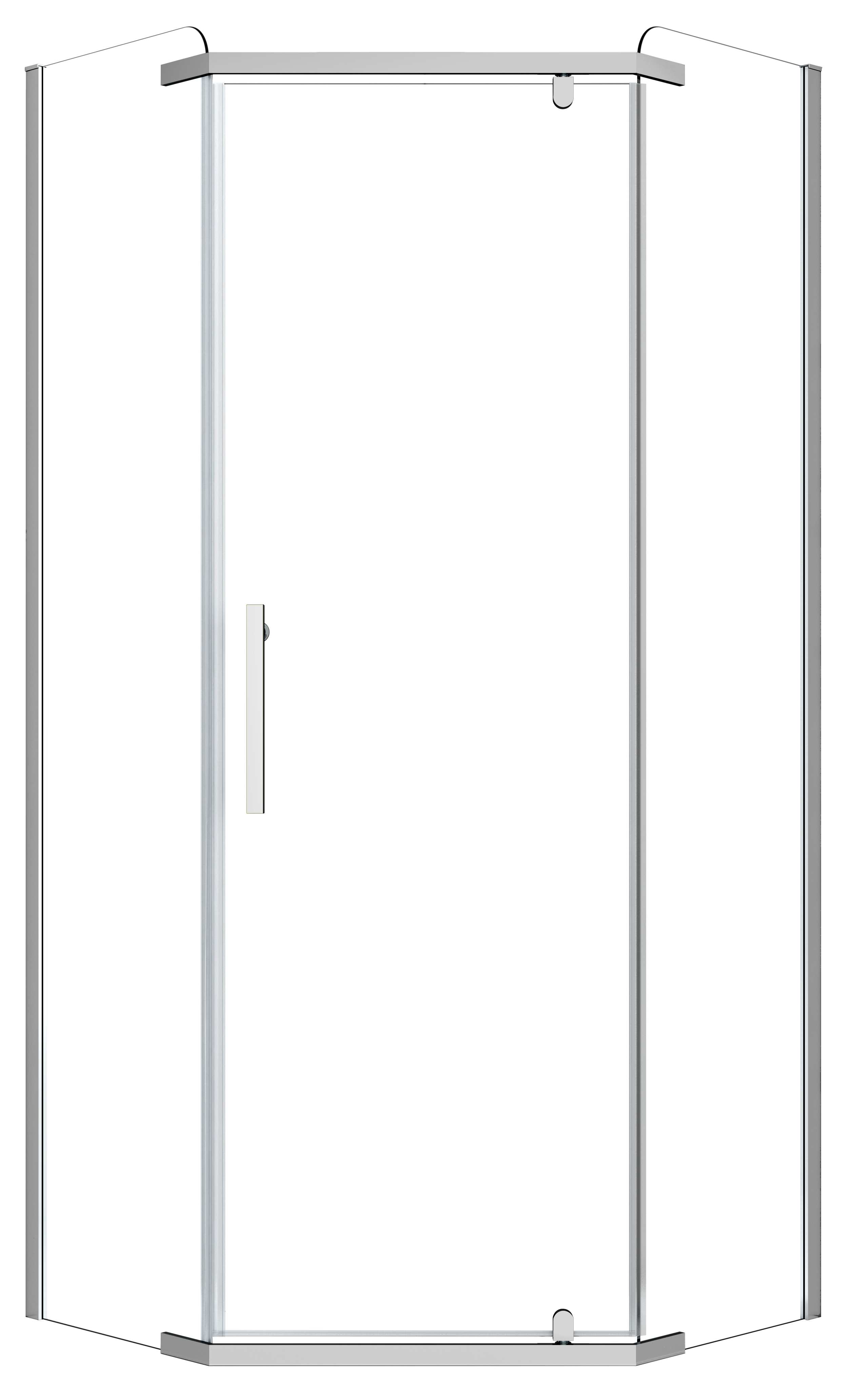 Kabina prysznicowa pięciokątna Rubi Grey 80 x 80 x 195 cm gun metal Liveno