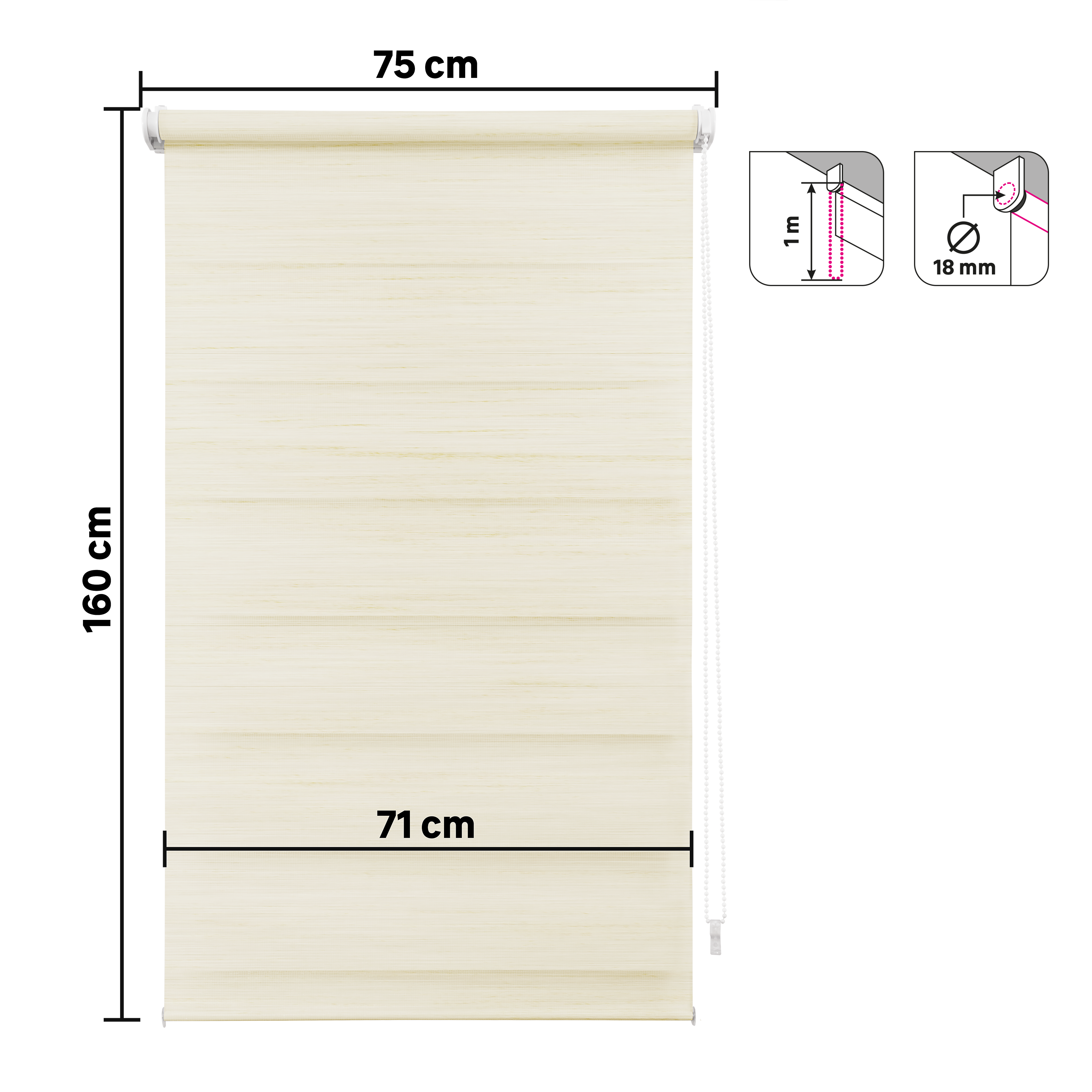 Roleta dzień noc Artemis kremowa 71 x 160 cm Inspire - 4