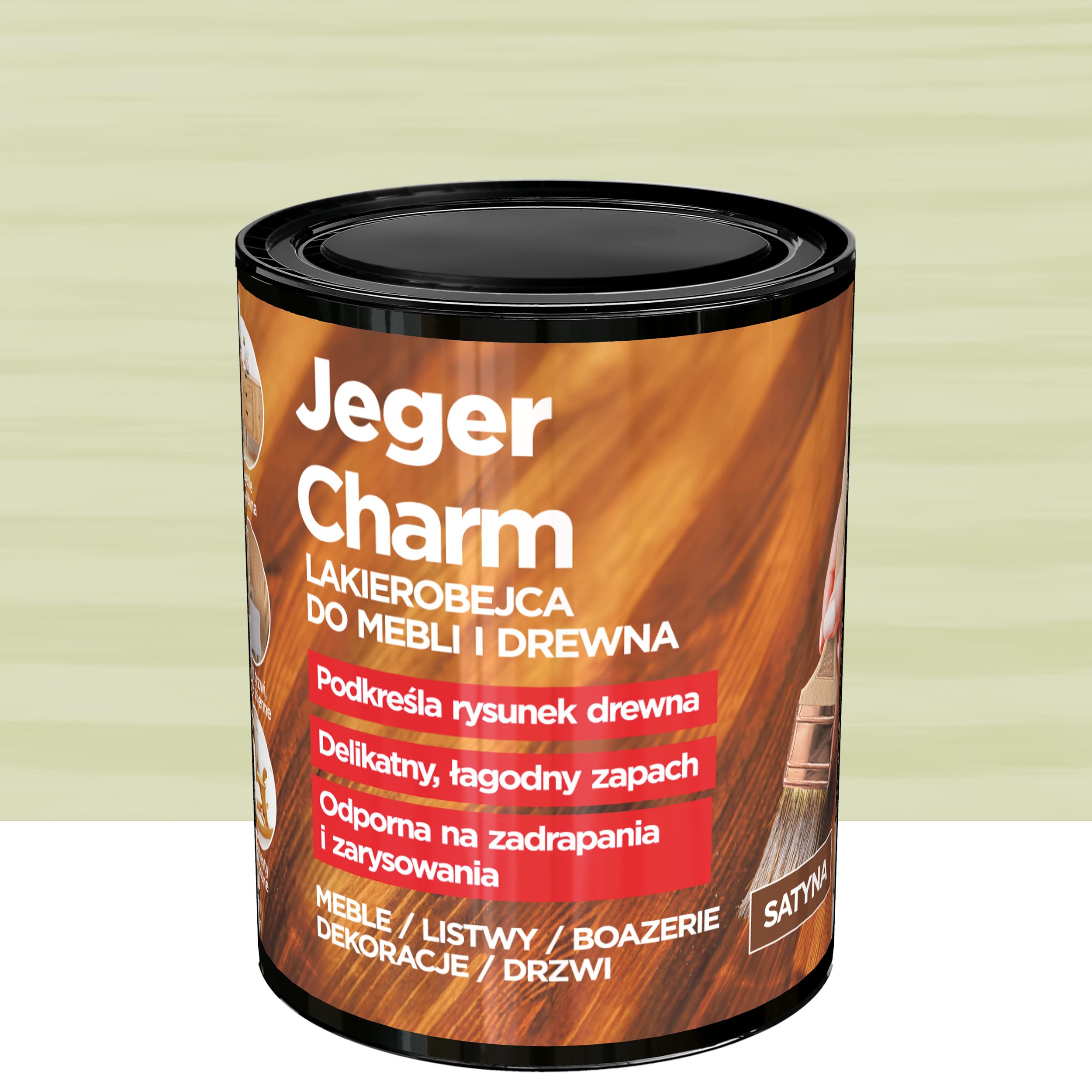 Lakierobejca do mebli i drewna Charm szałwia satyna 0.75 l Jeger
