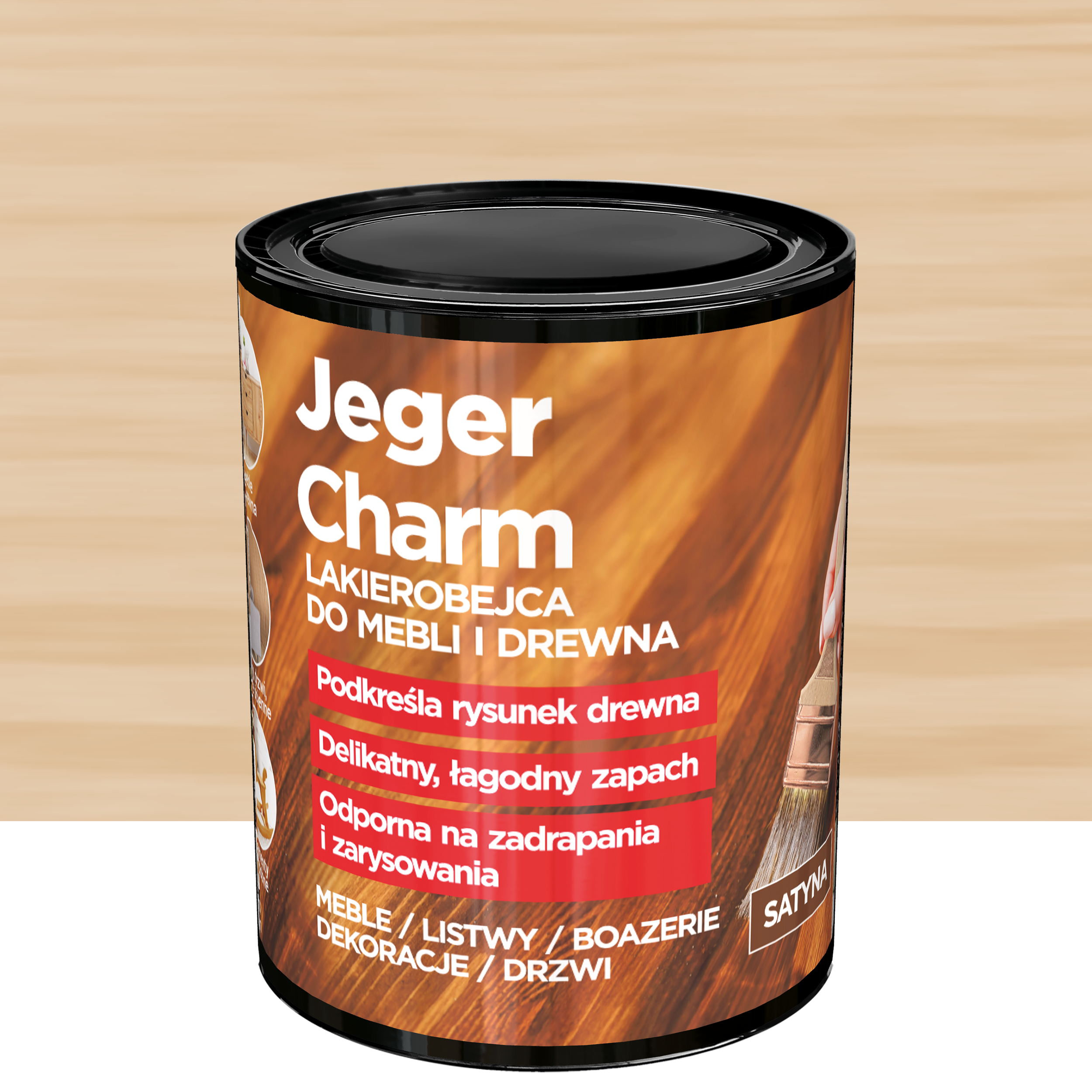 Lakierobejca do mebli i drewna Charm beowy satyna 0.75 l Jeger - Leroy ...