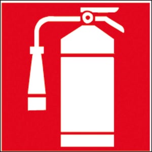 VSafety Cartello Per Estintore Ad Acqua, Verticale, 75x200 Mm, Plastica Rigida 2 Mm, Conforme EN ISO 7010, Con Istruzioni Di Sicurezza