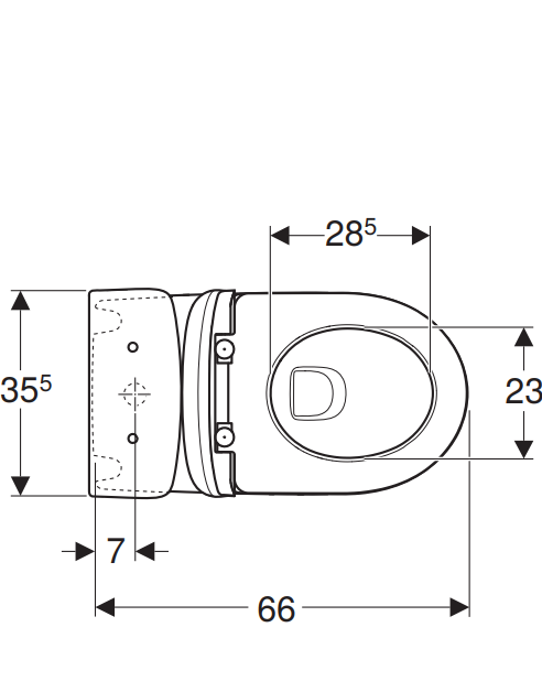 Pack WC à poser sortie double sans bride (sans rebord) G300 GEBERIT - 3