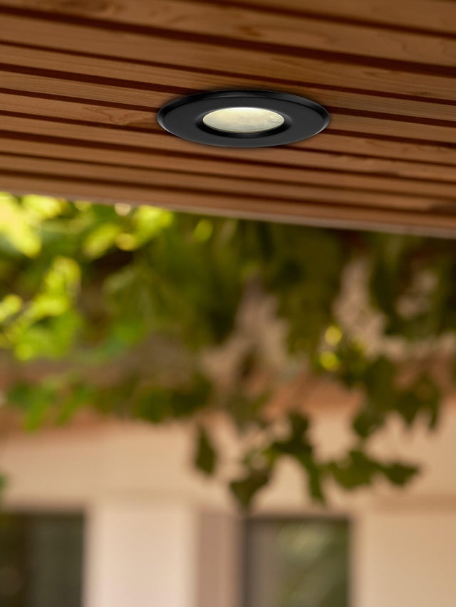 Spot à encastrer extérieur GU10 D.8,5 cm blanc neutre, rond noir Olympio NORDLUX