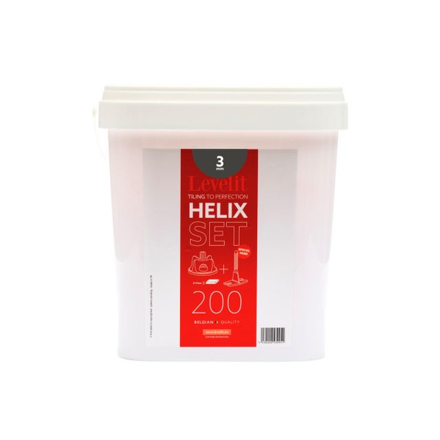 Set de 200 croisillons HELIX 3mm + 200 capuchons - LEVELIT
