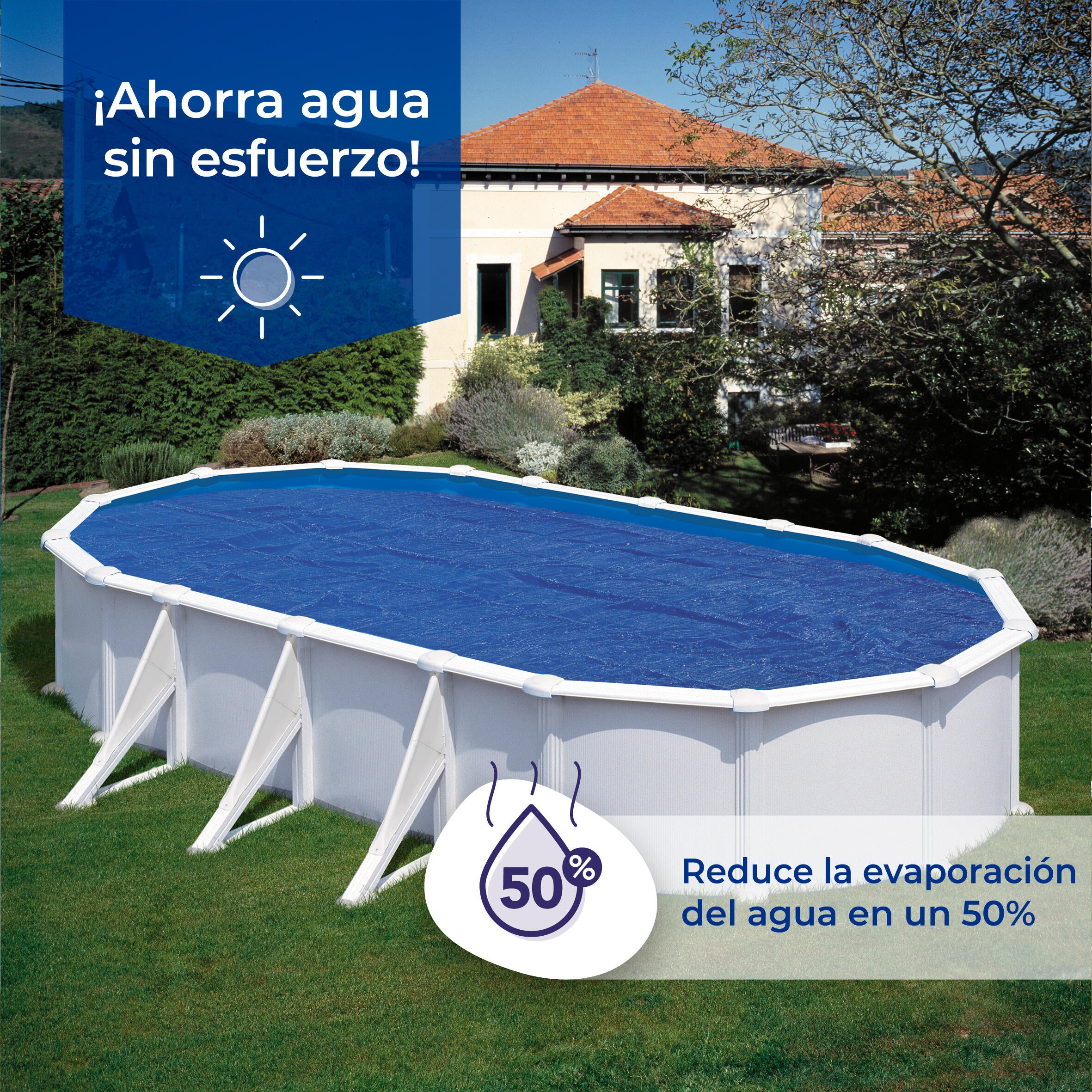 Cubierta de verano ovalada de polietileno 295x495 cm - 5