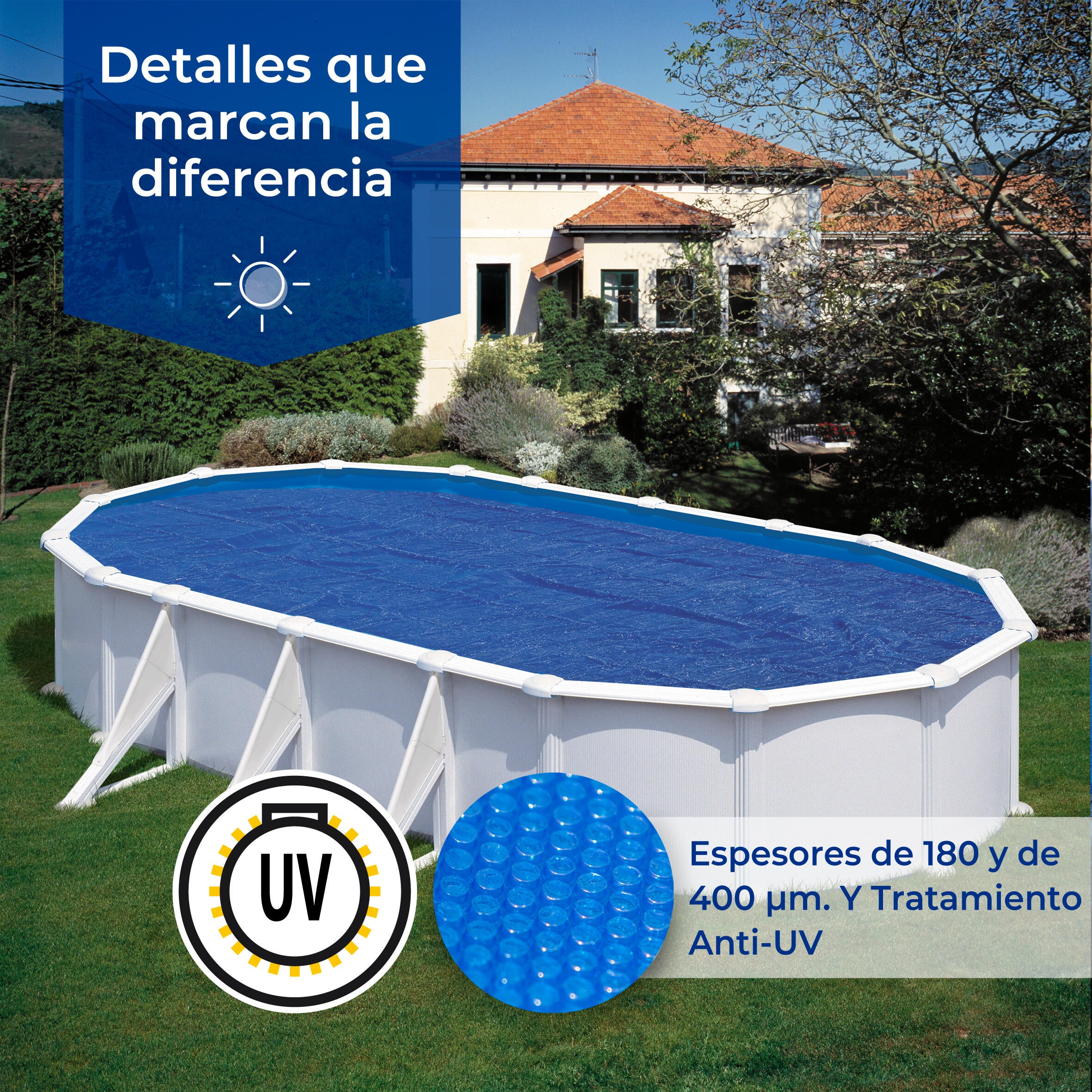 Cubierta de verano ovalada de polietileno 295x495 cm - 2