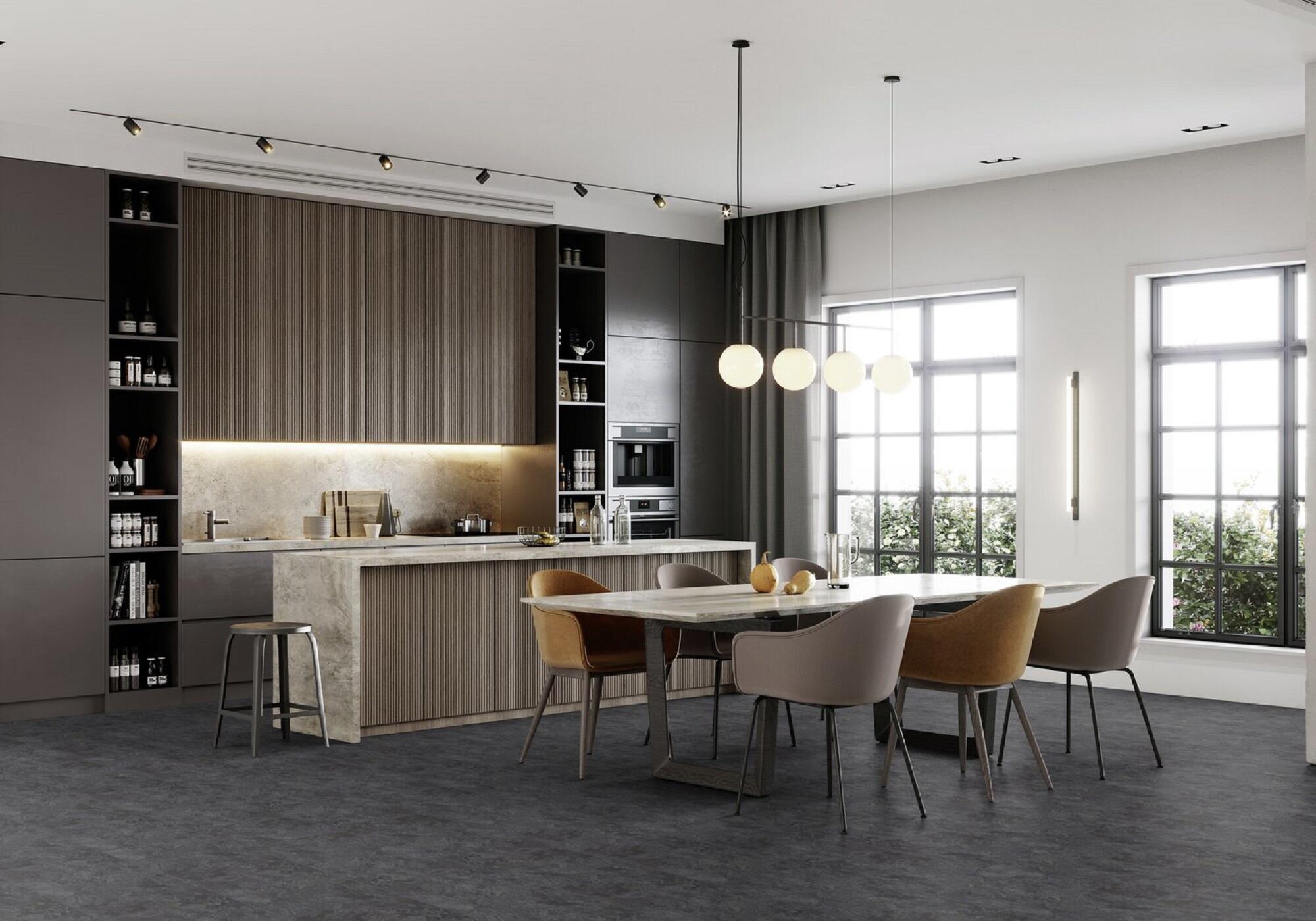 Suelo vinílico autoad medio Classic V Style efecto piedra antracita GERFLOR - 5