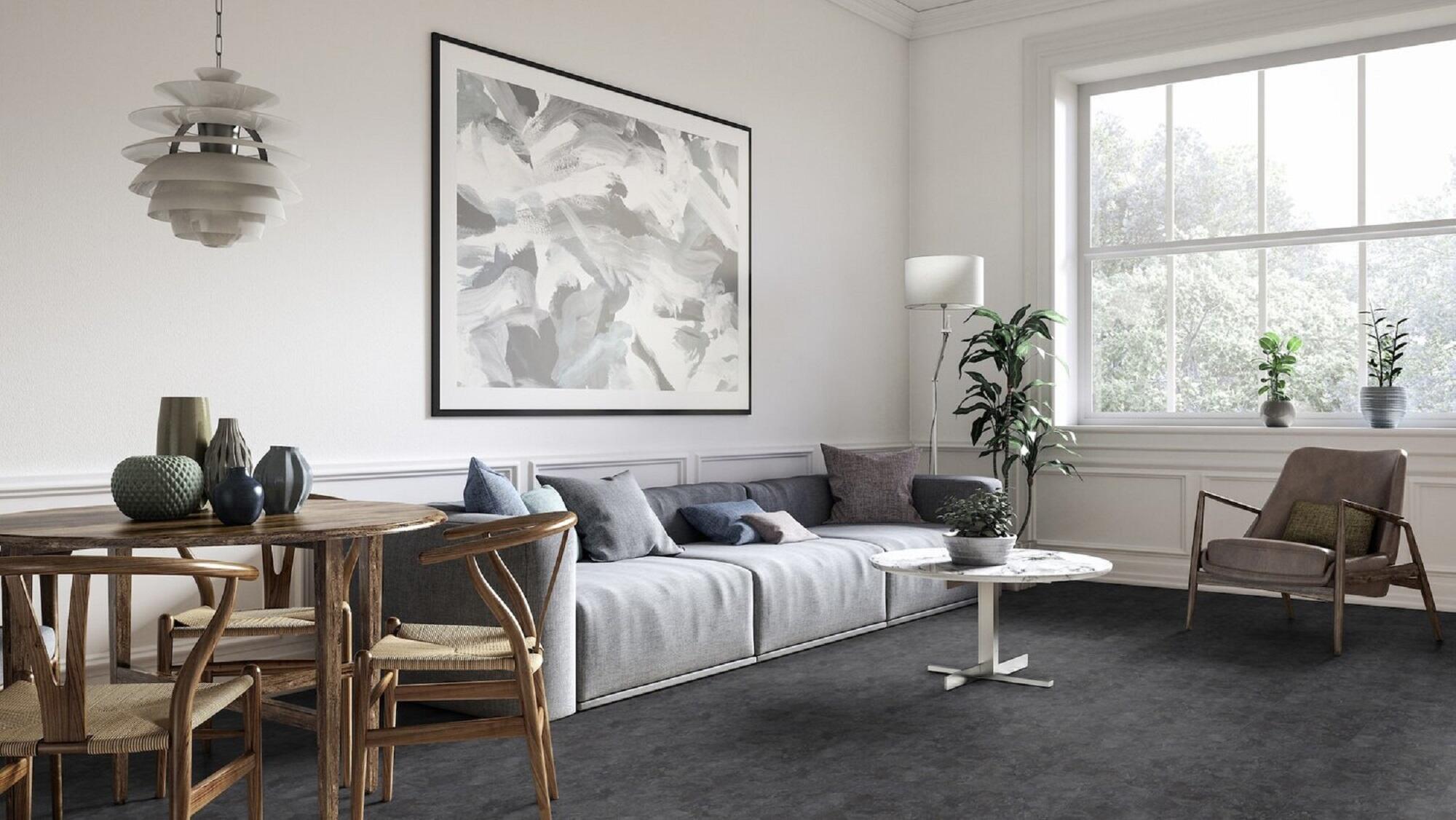Suelo vinílico autoad medio Classic V Style efecto piedra antracita GERFLOR - 3