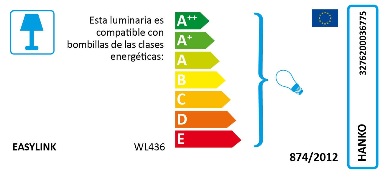 Aplique Hanko E27 blanco 10.5 cm - 11