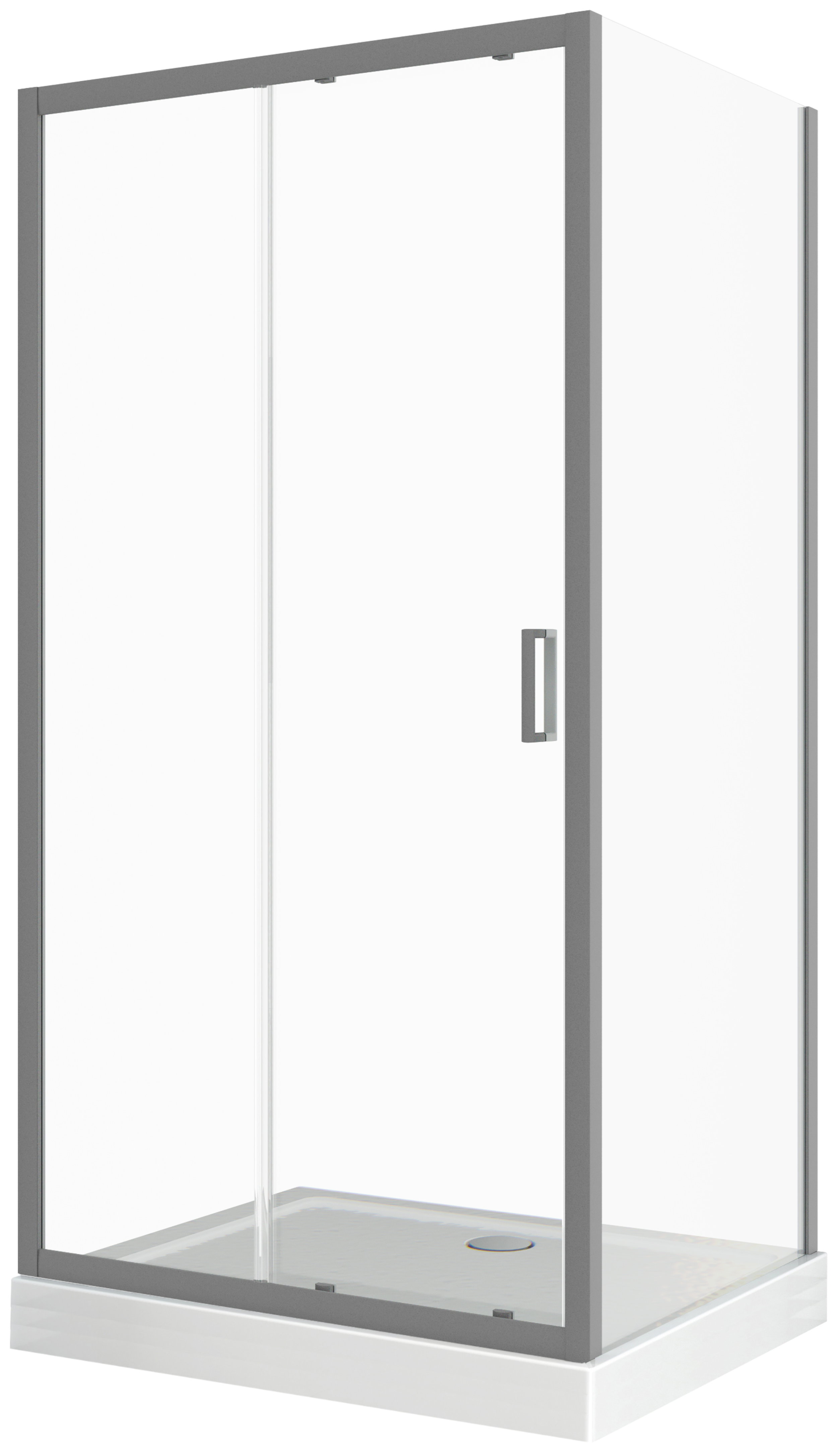 Kabina prysznicowa z brodzikiem prostokątna Doris Grey 120 x 80 x 200 cm gun metal Liveno