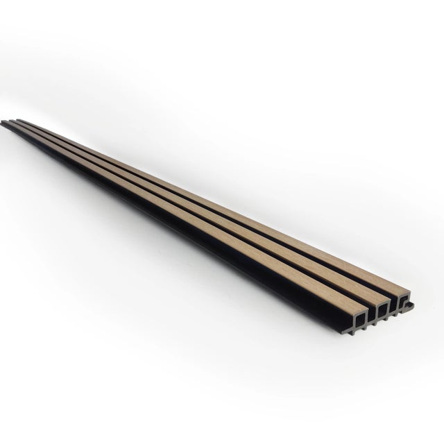 Lama para valla modulable de madera DIOCO revestimiento alistonado composite de 2.6 x 220 cm negro