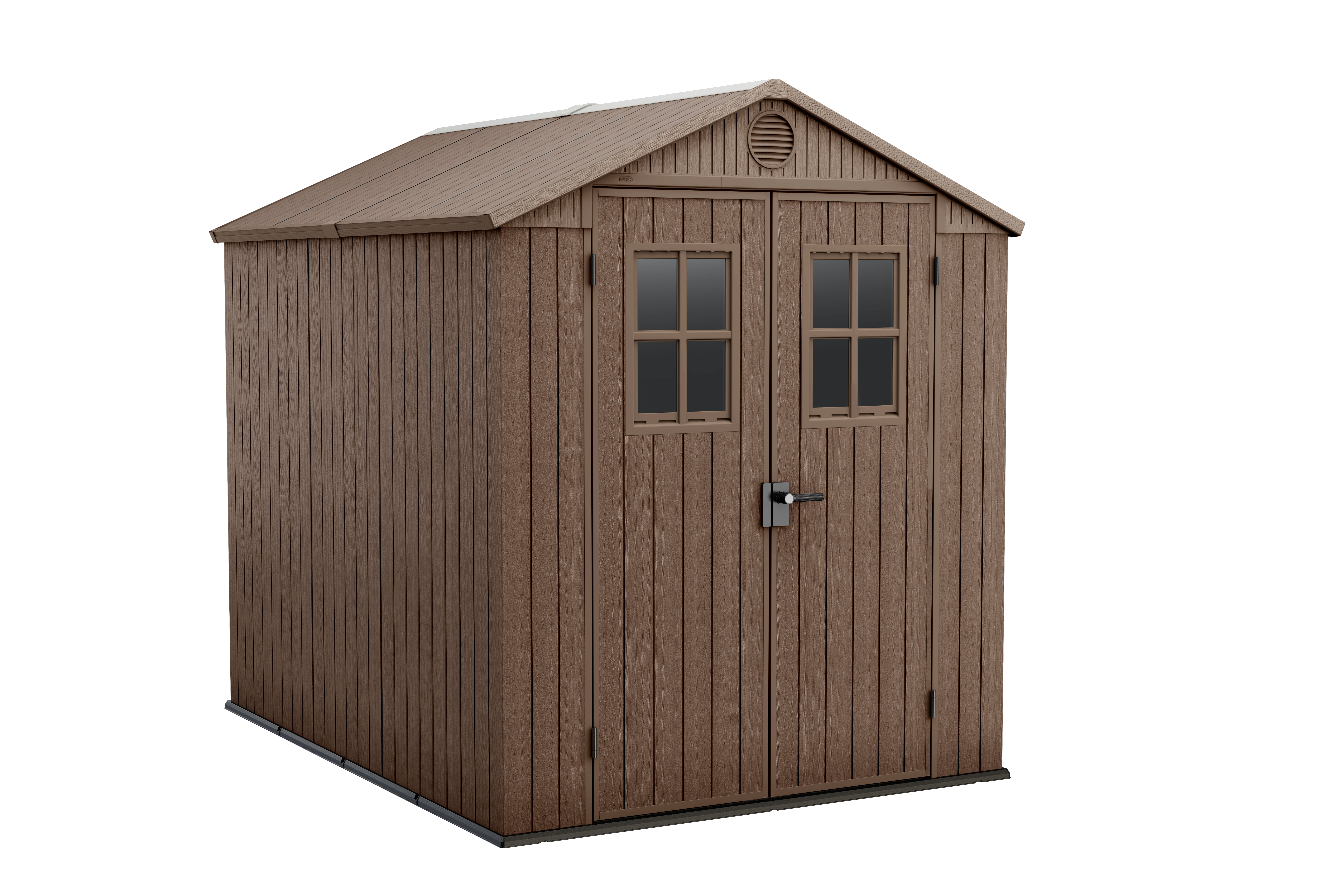 caseta de resina keter darwin 6x8 45 m 16 mm con kit de baldas 100x180 cm