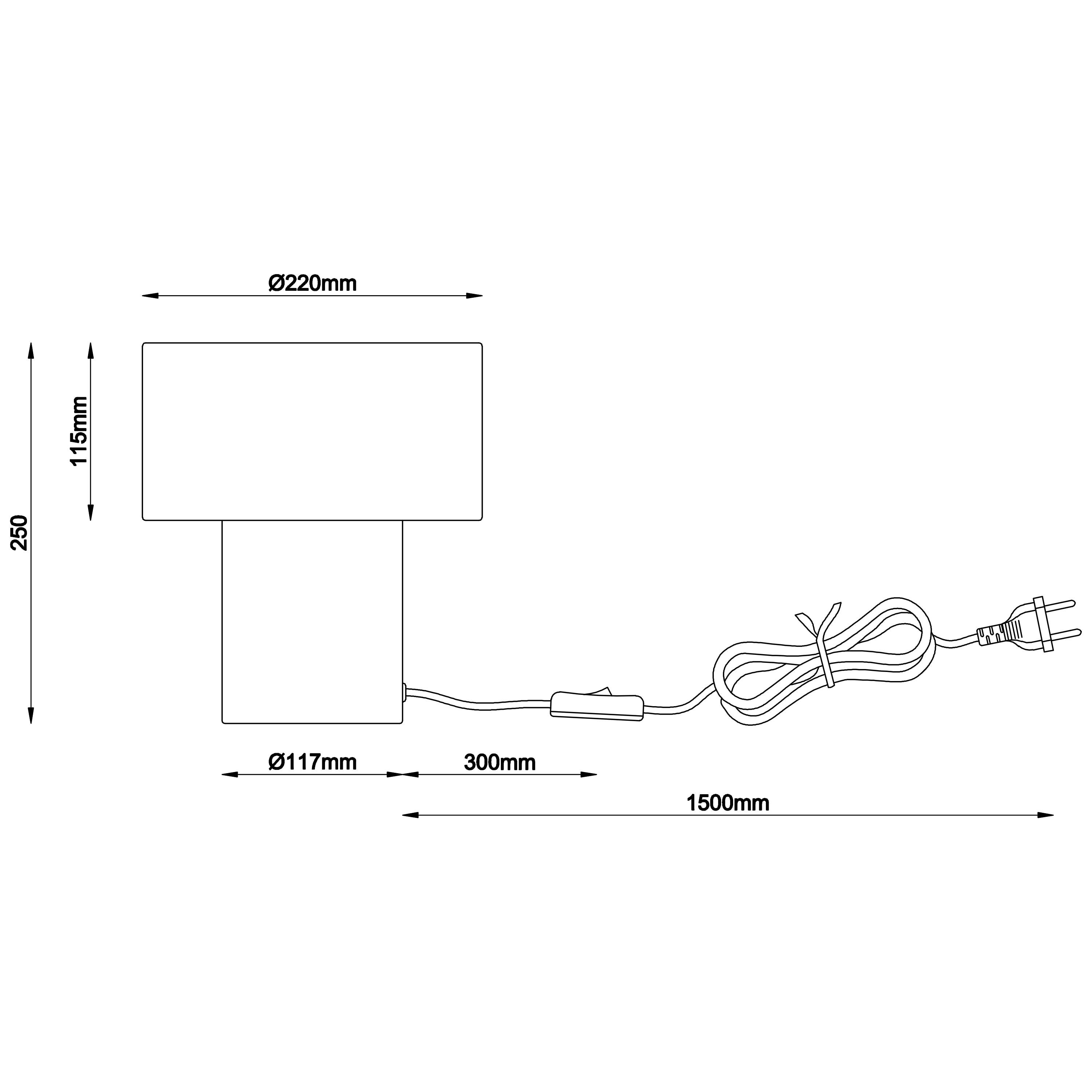 Lampa stołowa Nans biała E27 Inspire - 14