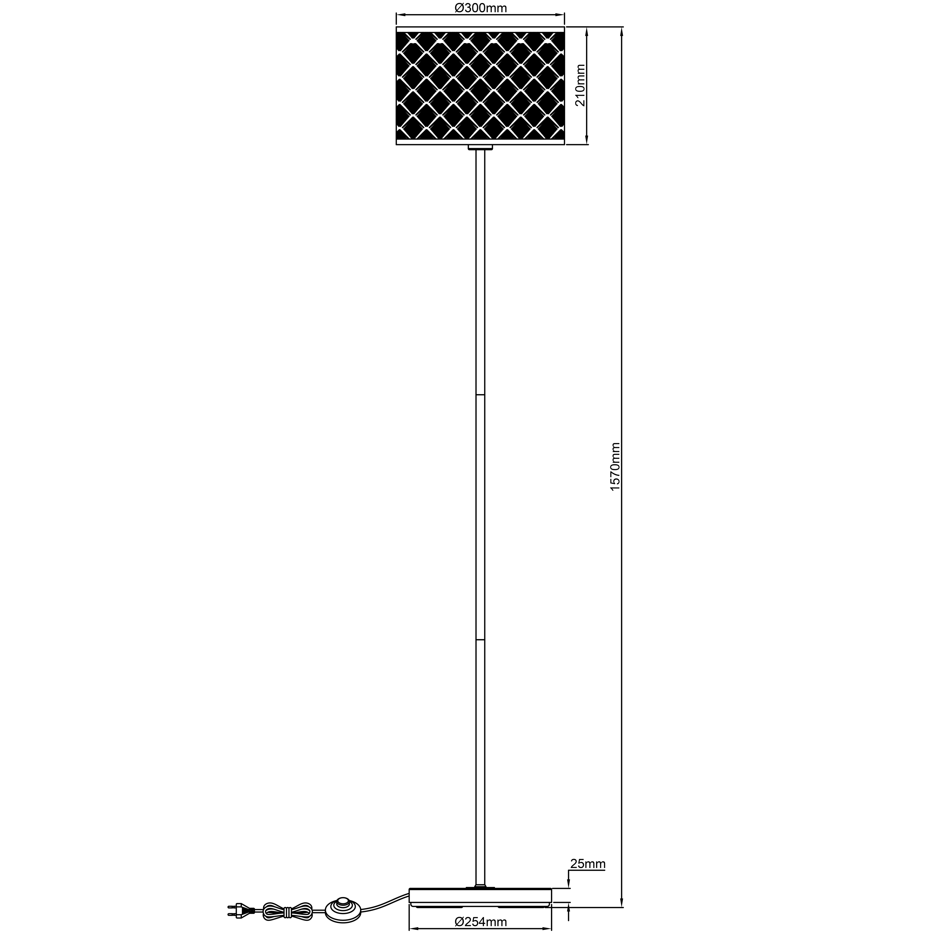 Lampa podłogowa Galati czarna E27 Inspire - 8