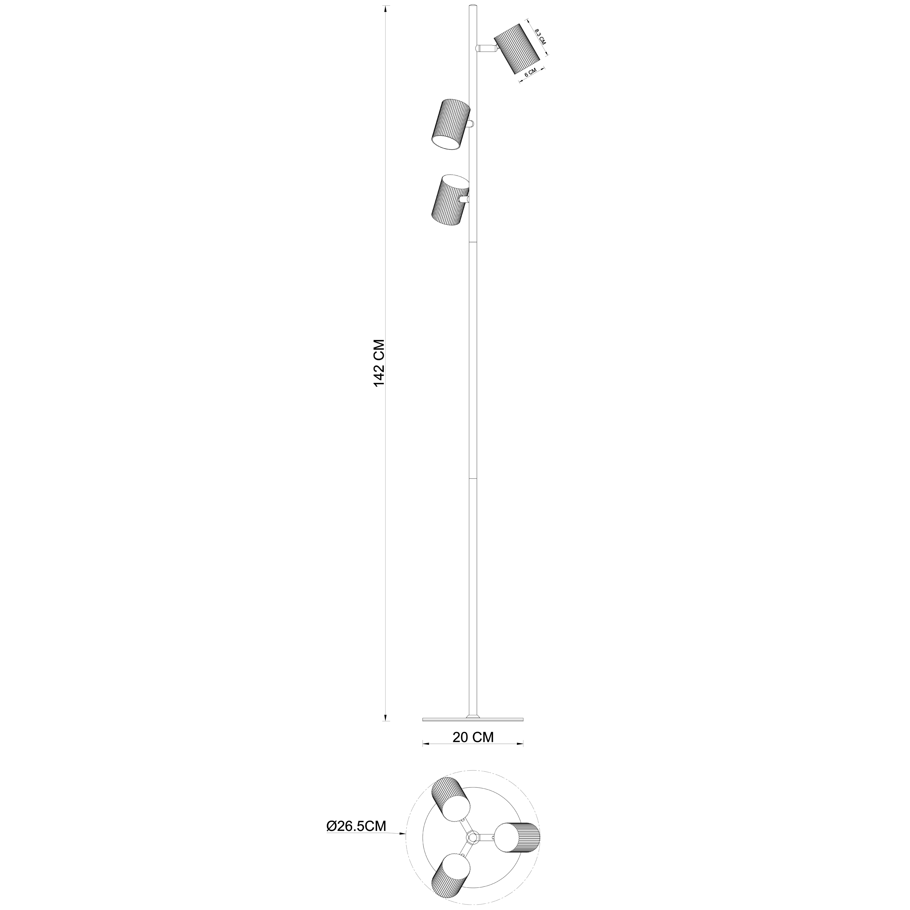 Lampa podłogowa Fabio złota 3 x GU10 Inspire - 20