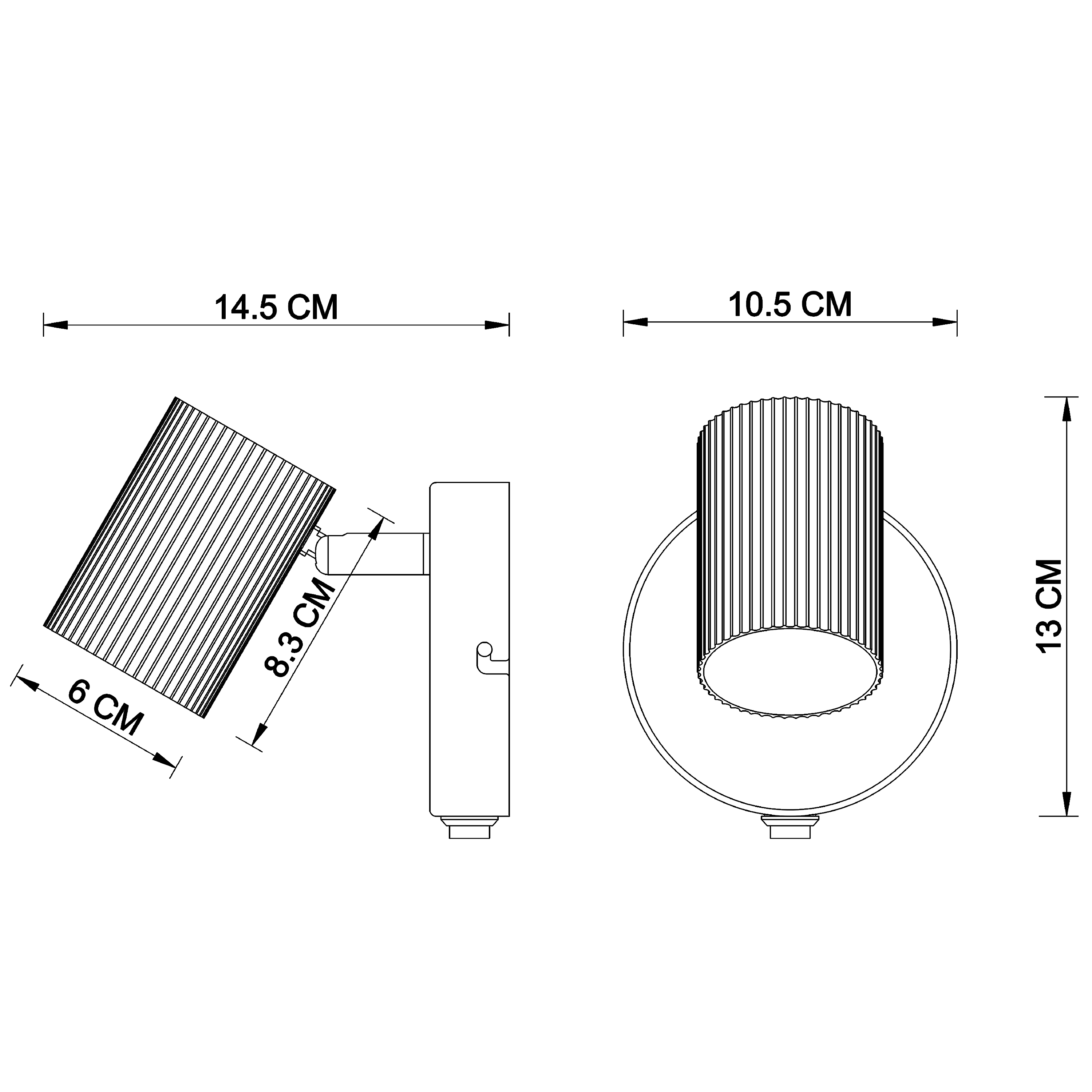 Projetor sem fonte de luz GU10 d6 10.5 cm preto Inspire Fabio - 7
