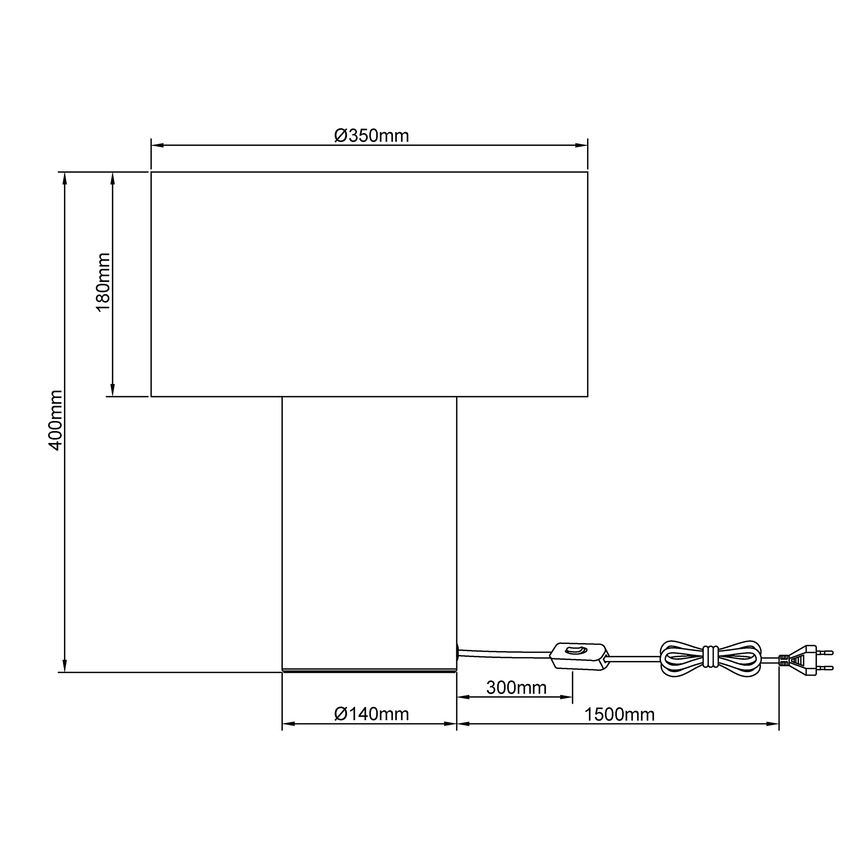Candeeiro de mesa sem lâmpada E27 d35 35 cm bege Inspire Rafia - 12