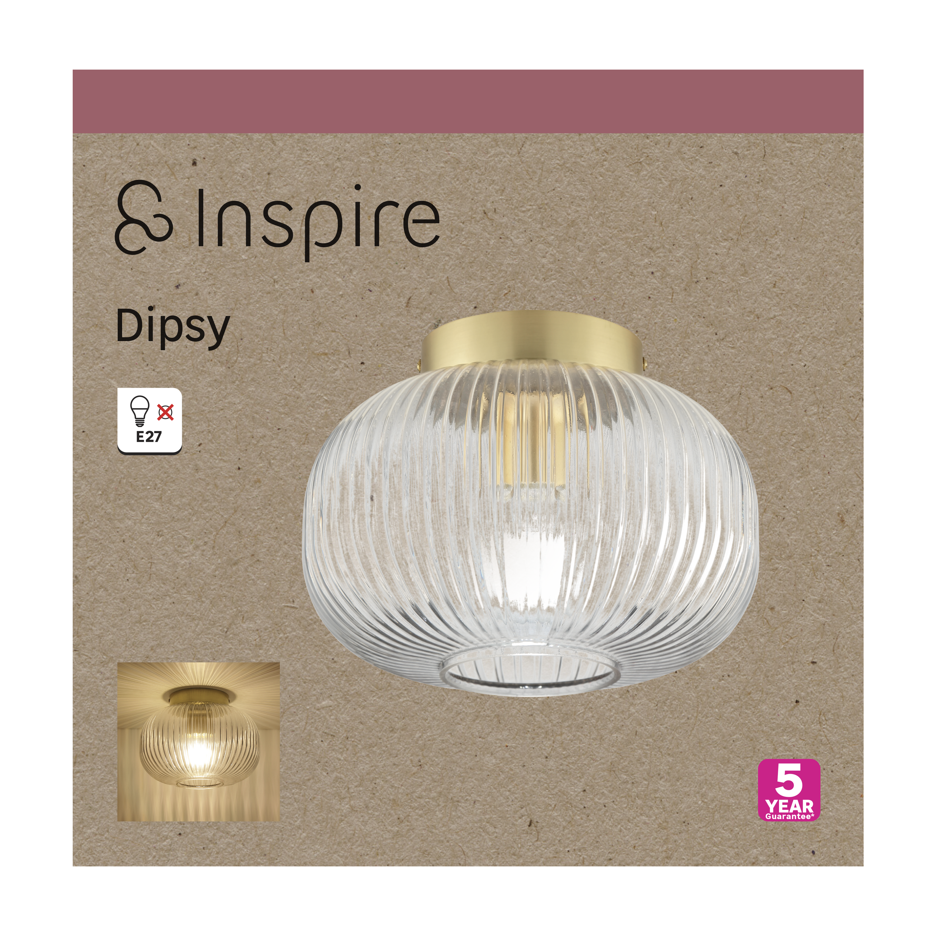 Lampa sufitowa Dipsy transparentna E27 Inspire - 16