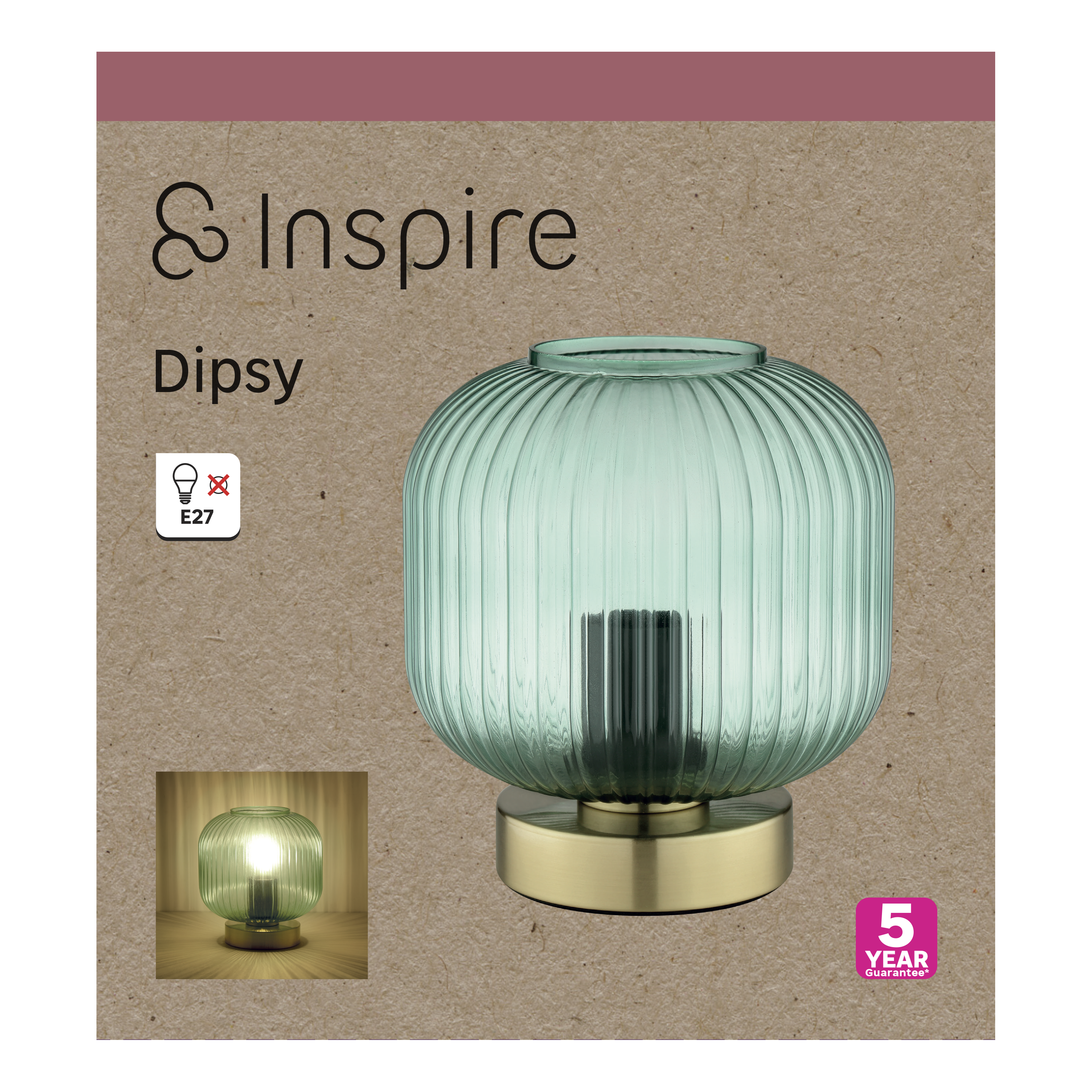 Lampa stołowa Dipsy zielona E27 Inspire - 17