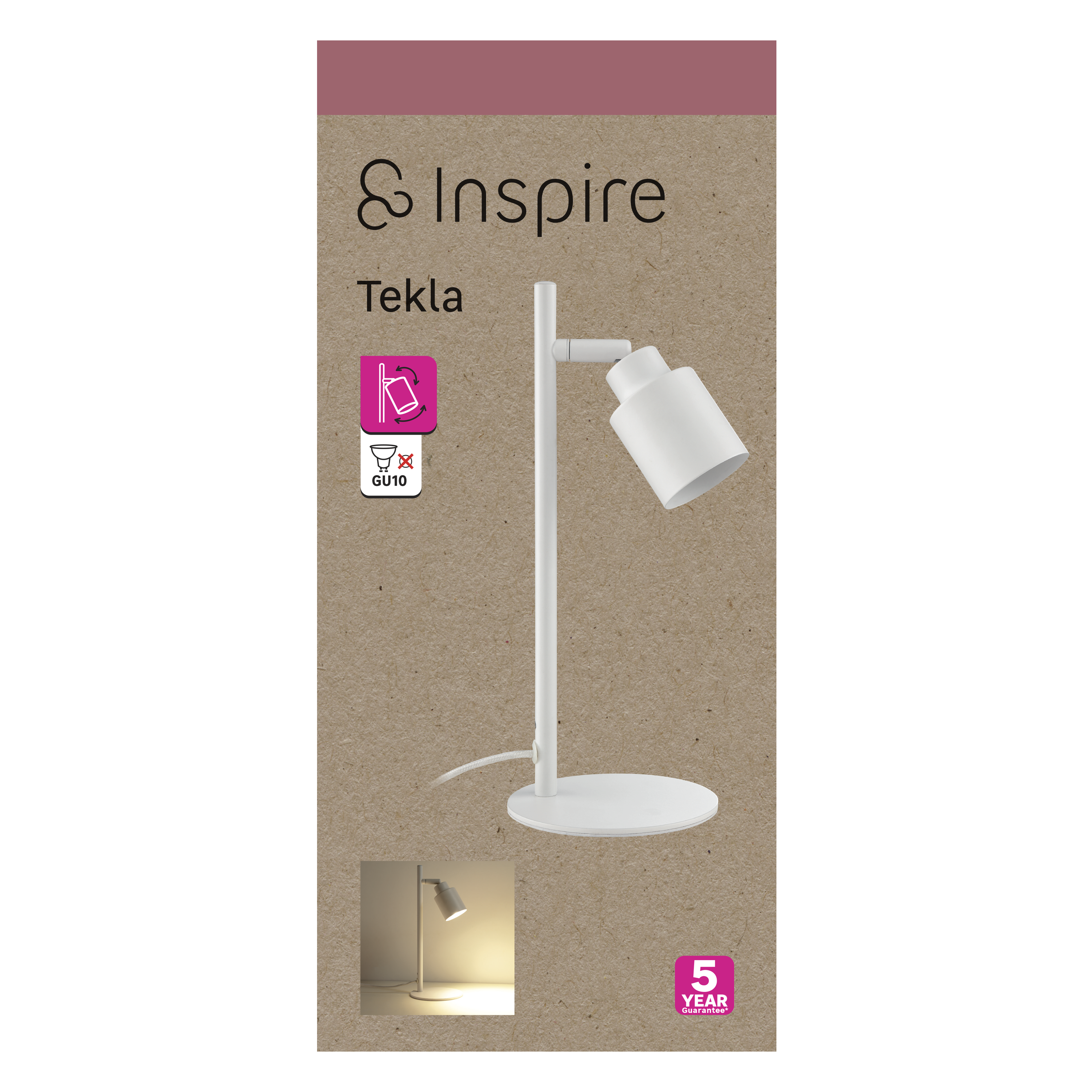 Candeeiro de mesa sem lâmpada GU10 d12 12 cm branco Inspire Tekla - 10